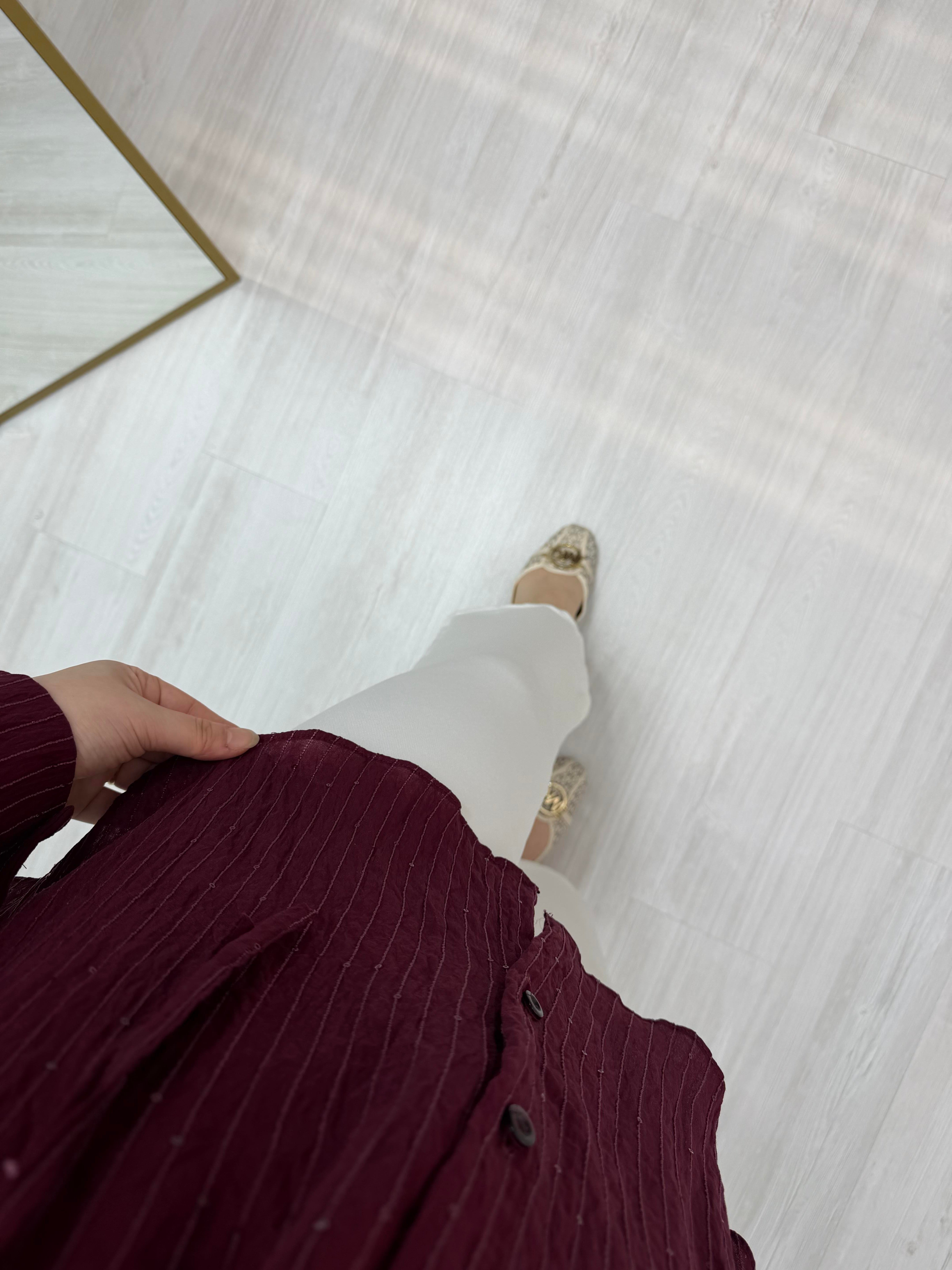 Newshe Bürümcük Pırlantalı tunik Std Bordo 1701 