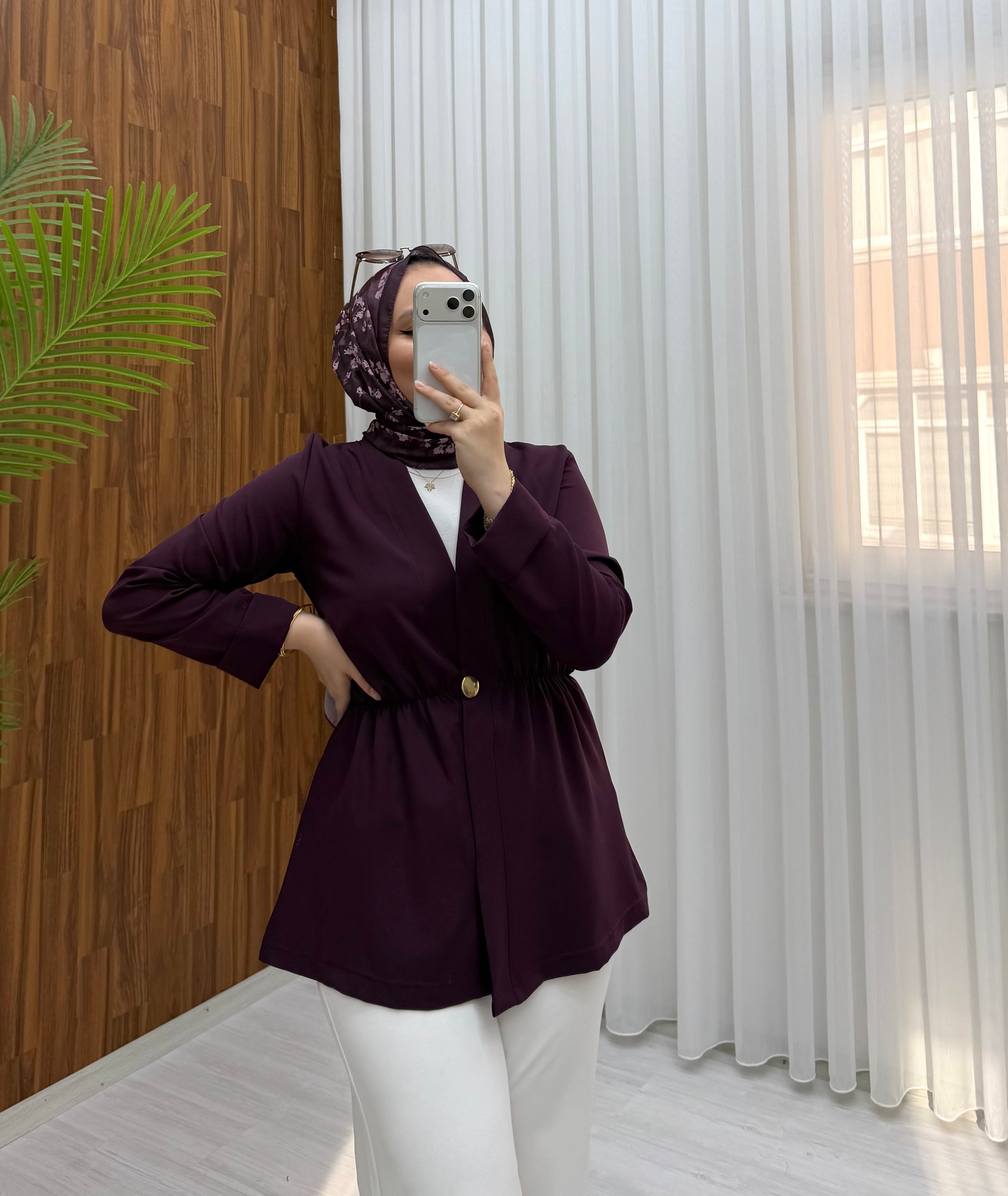 Newshe Tek Düğme Kap Bordo 1701 