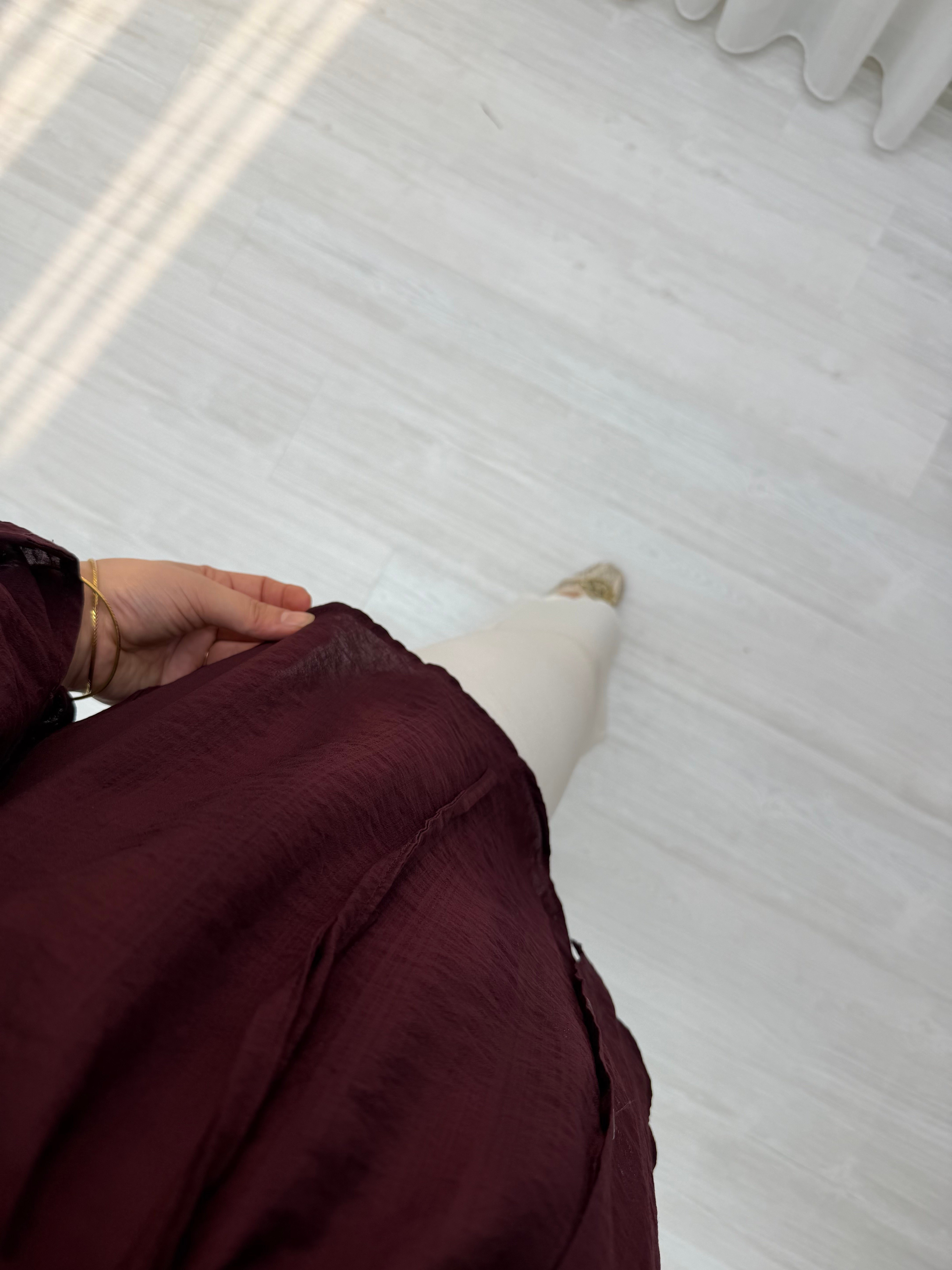 Newshe Yeni Bürümcük Tunik Bordo 1710 