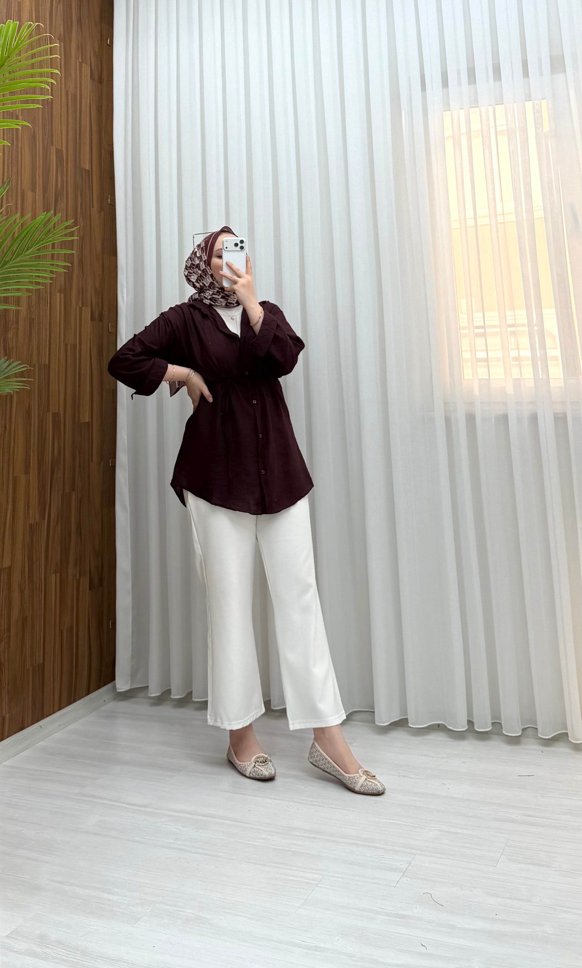 Newshe Yeni Bürümcük Tunik Bordo 1710 