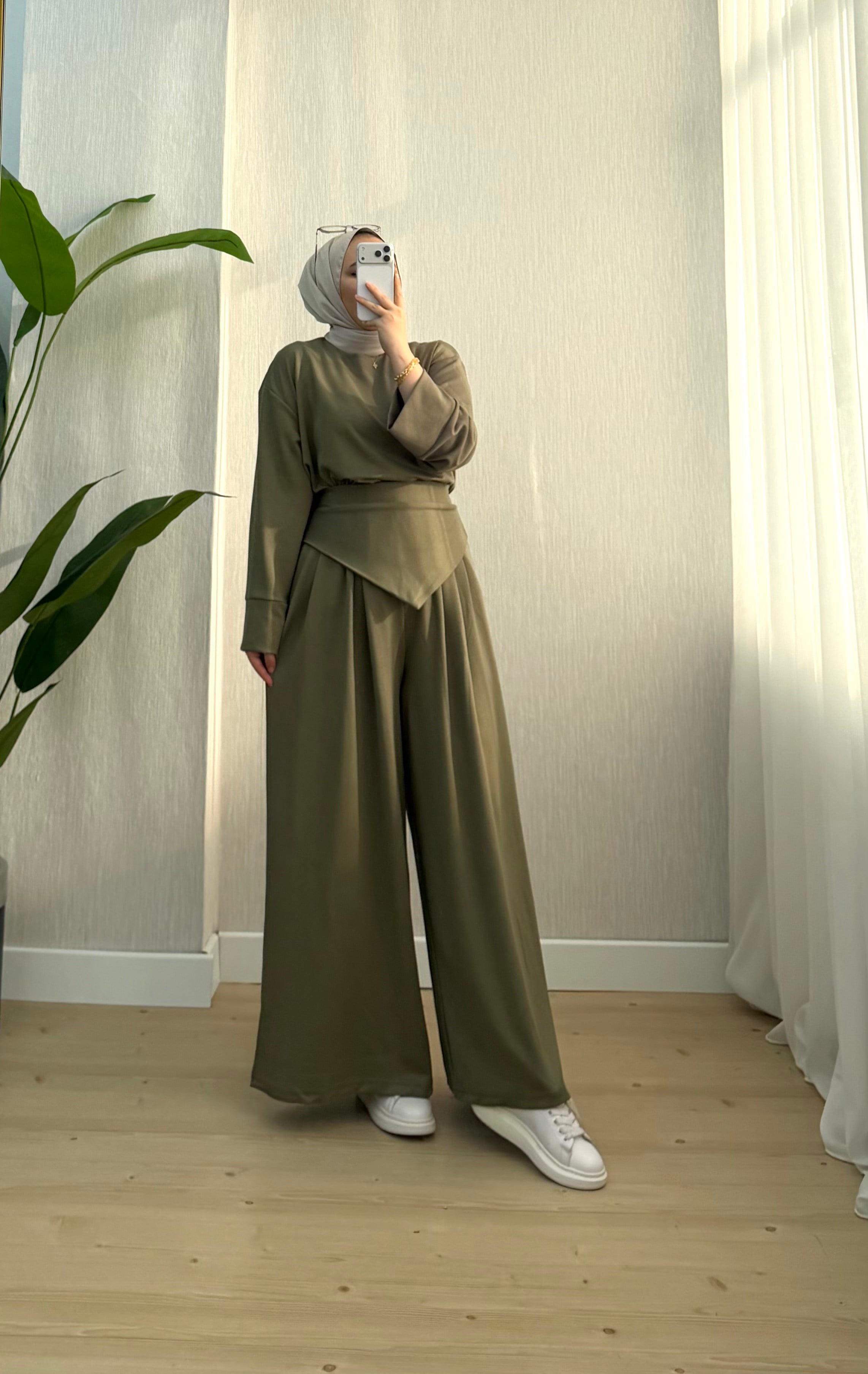 Newshe Oysho Parça Detay Takım Haki 1720 
