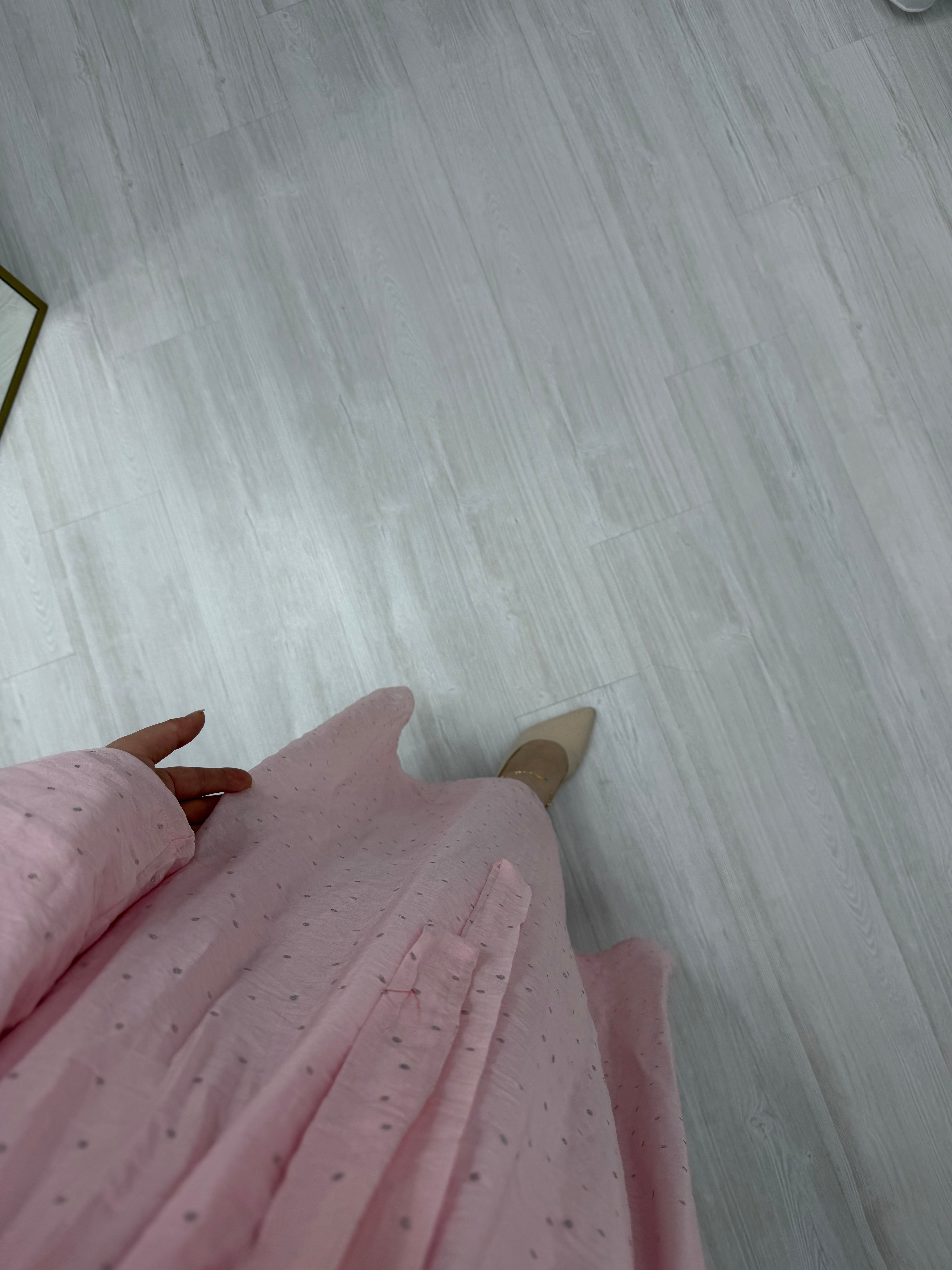 Bibay Taşlı Vual Astarlı Elbise Pembe 1799 