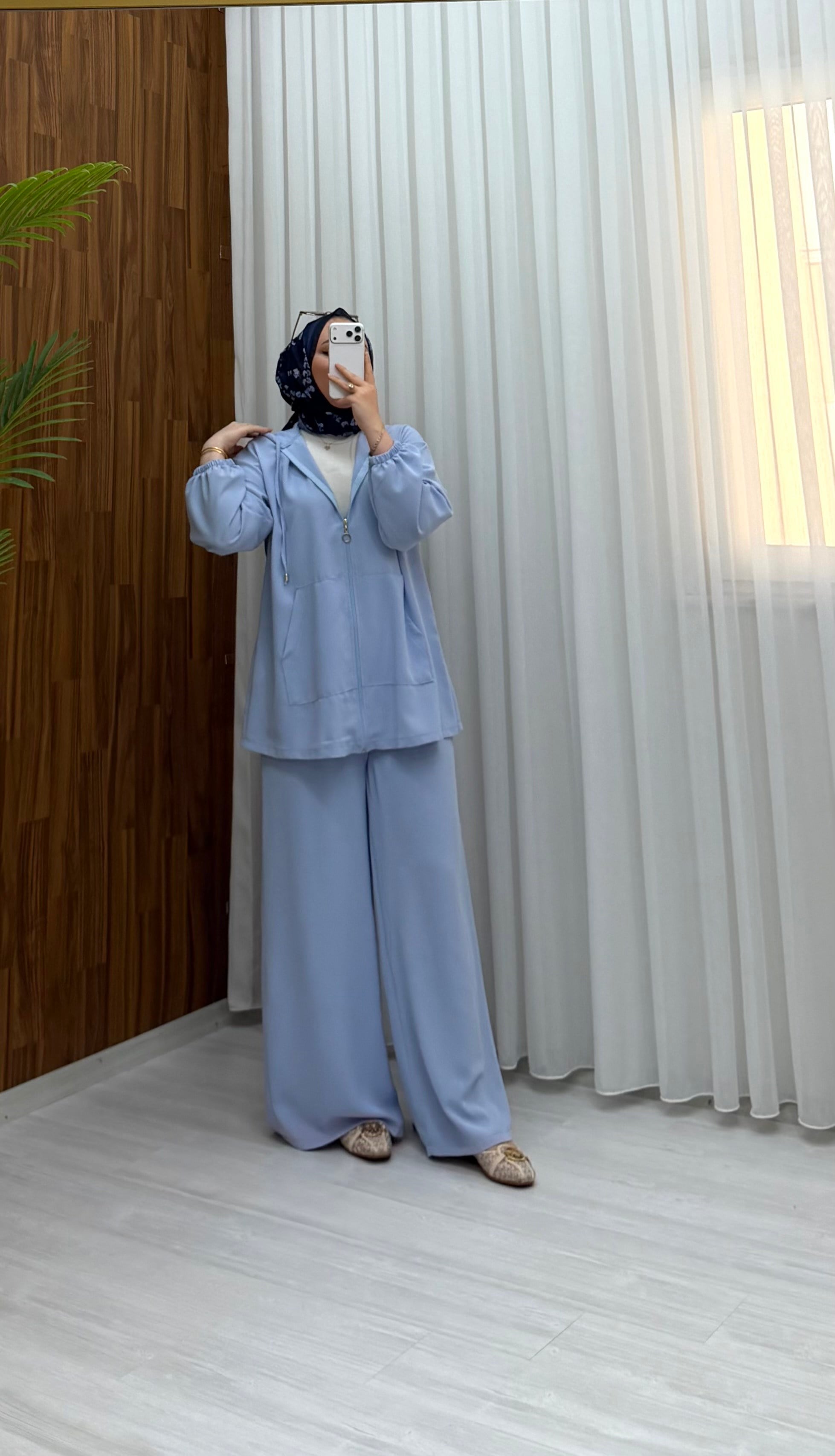 Binay Kapşonlu Linda Takım Mavi 1800 