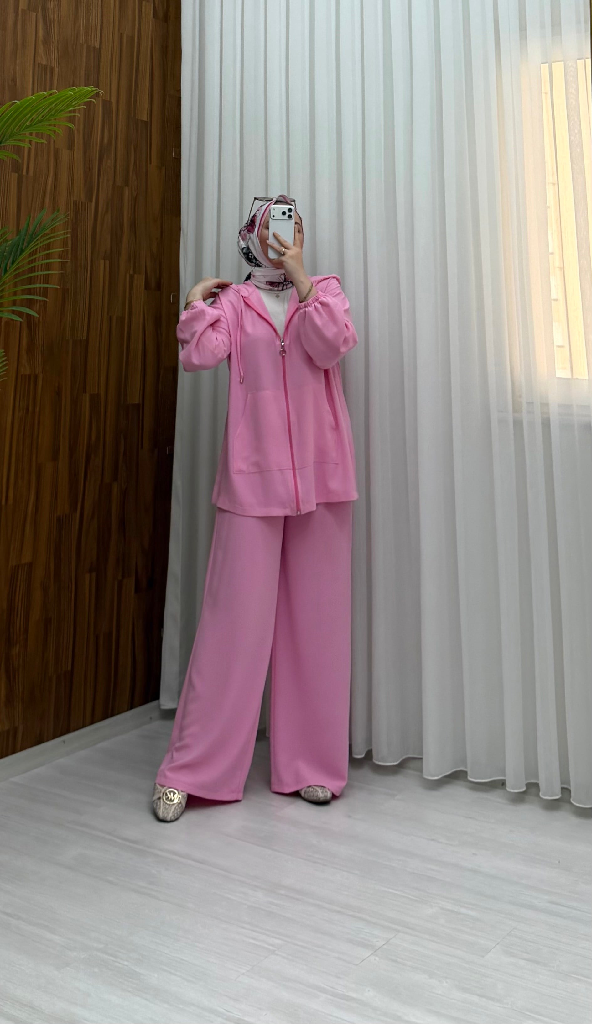 Binay Kapşonlu Linda Takım Pembe 1800 