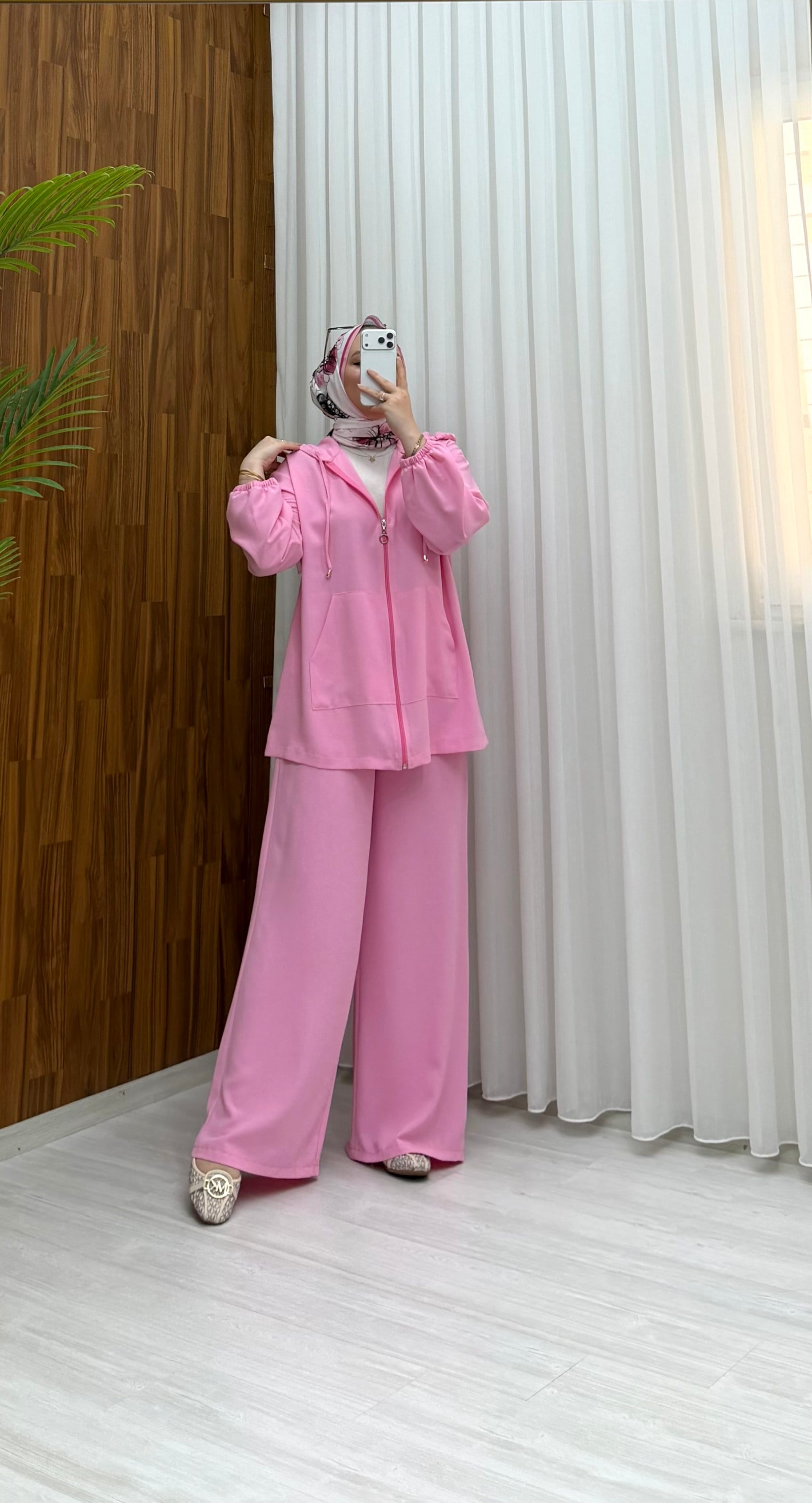 Binay Kapşonlu Linda Takım Pembe 1800 