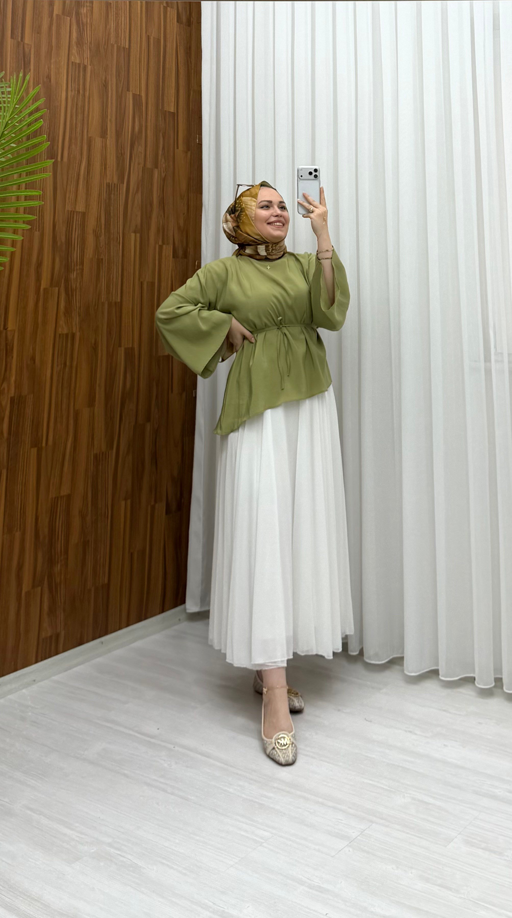 Newshe Asimetrik Tunik Haki 1844 