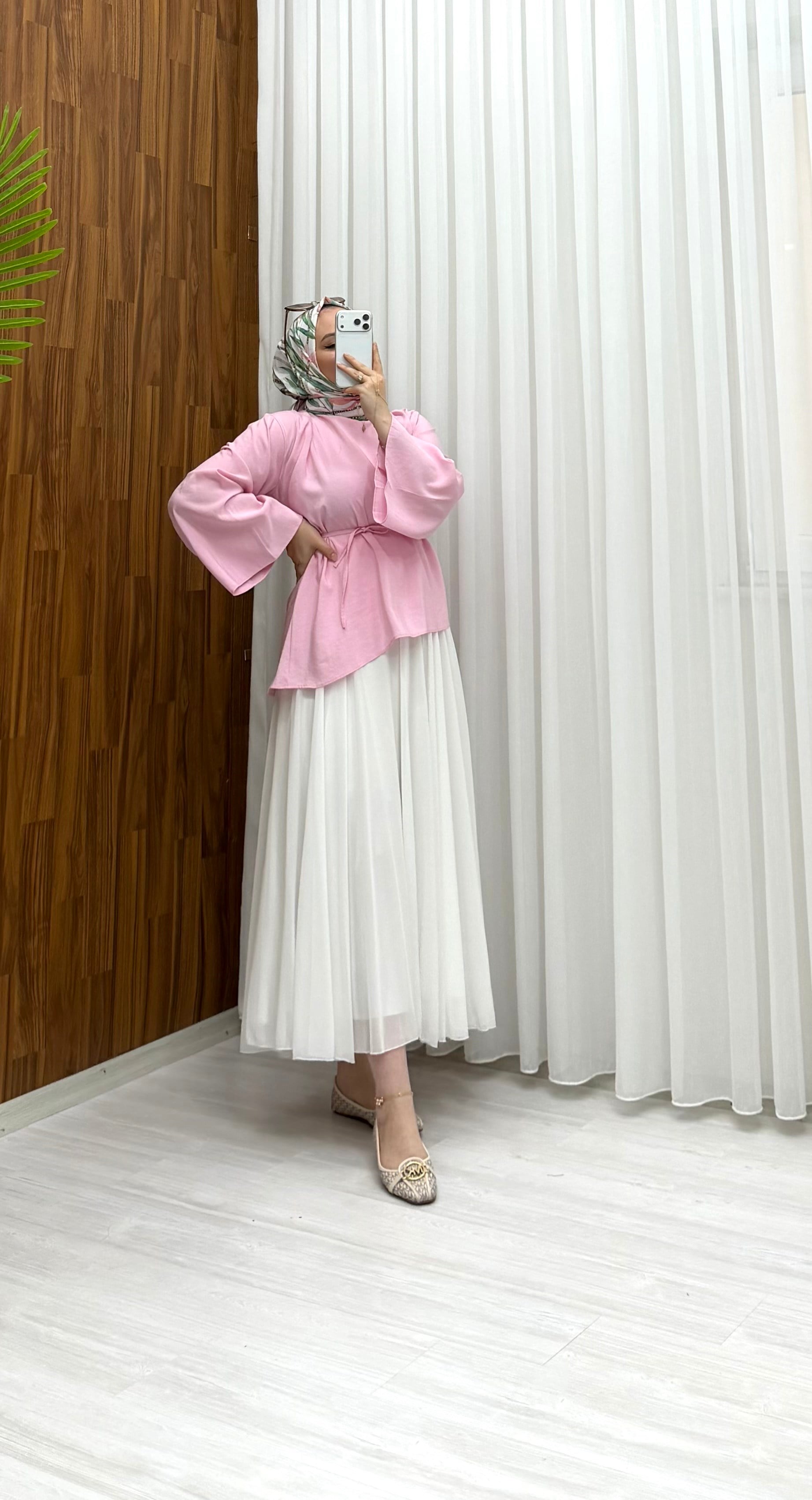 Newshe Asimetrik Tunik Pembe  1844 