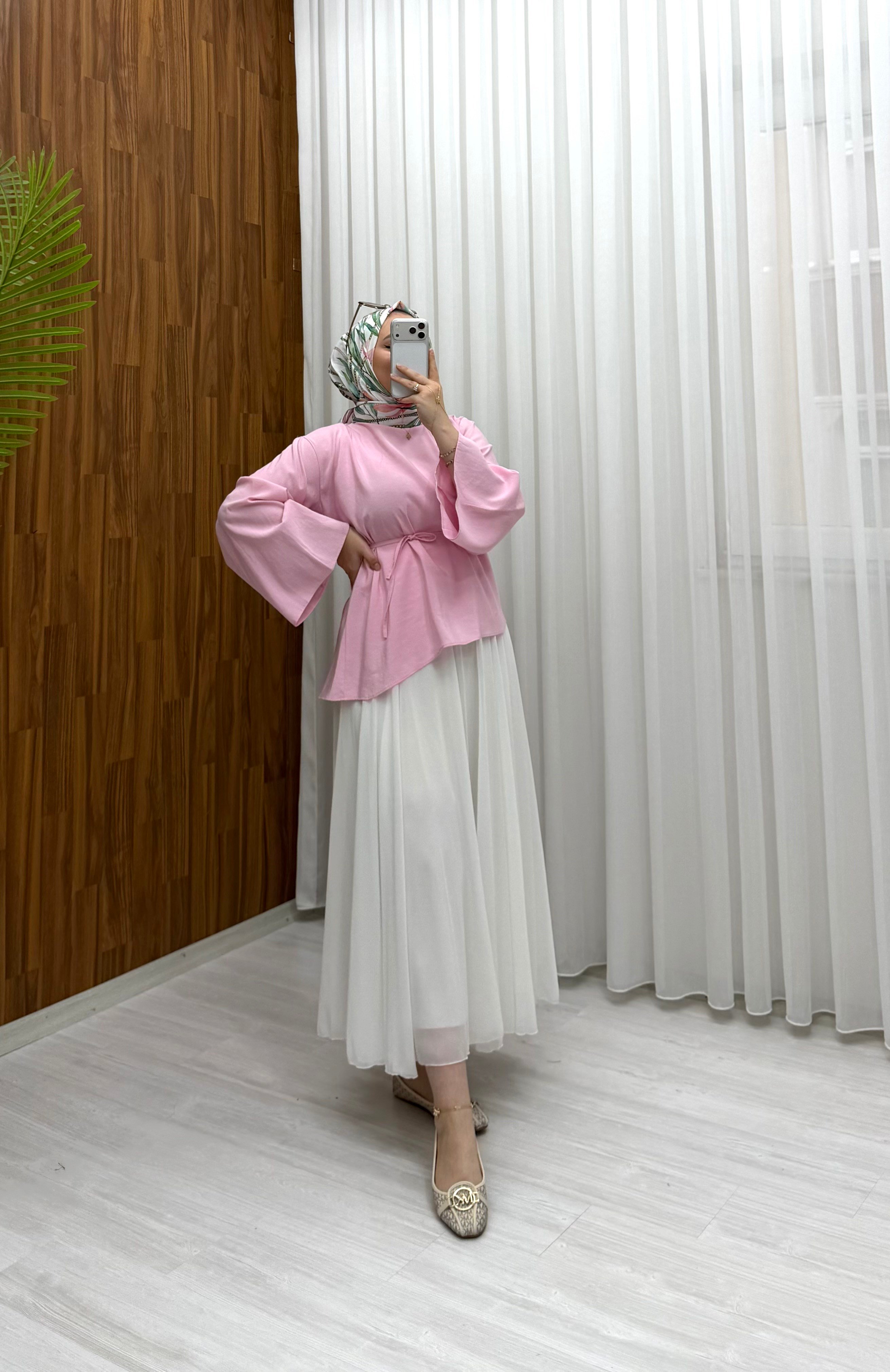 Newshe Asimetrik Tunik Pembe  1844 