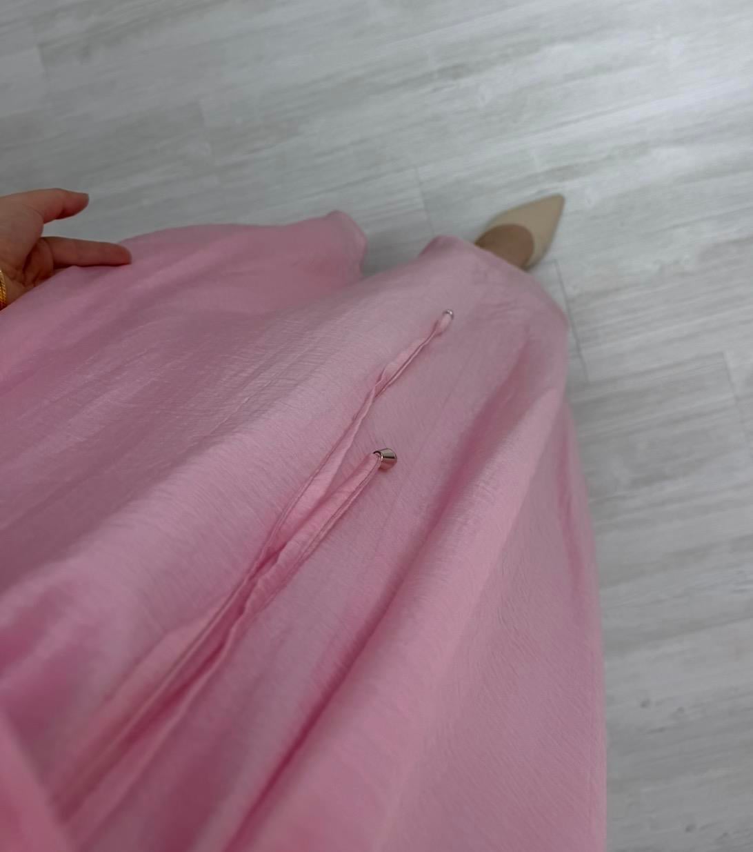 Binay Kat Detay Astarlı Vual Elbise Pembe 2011 