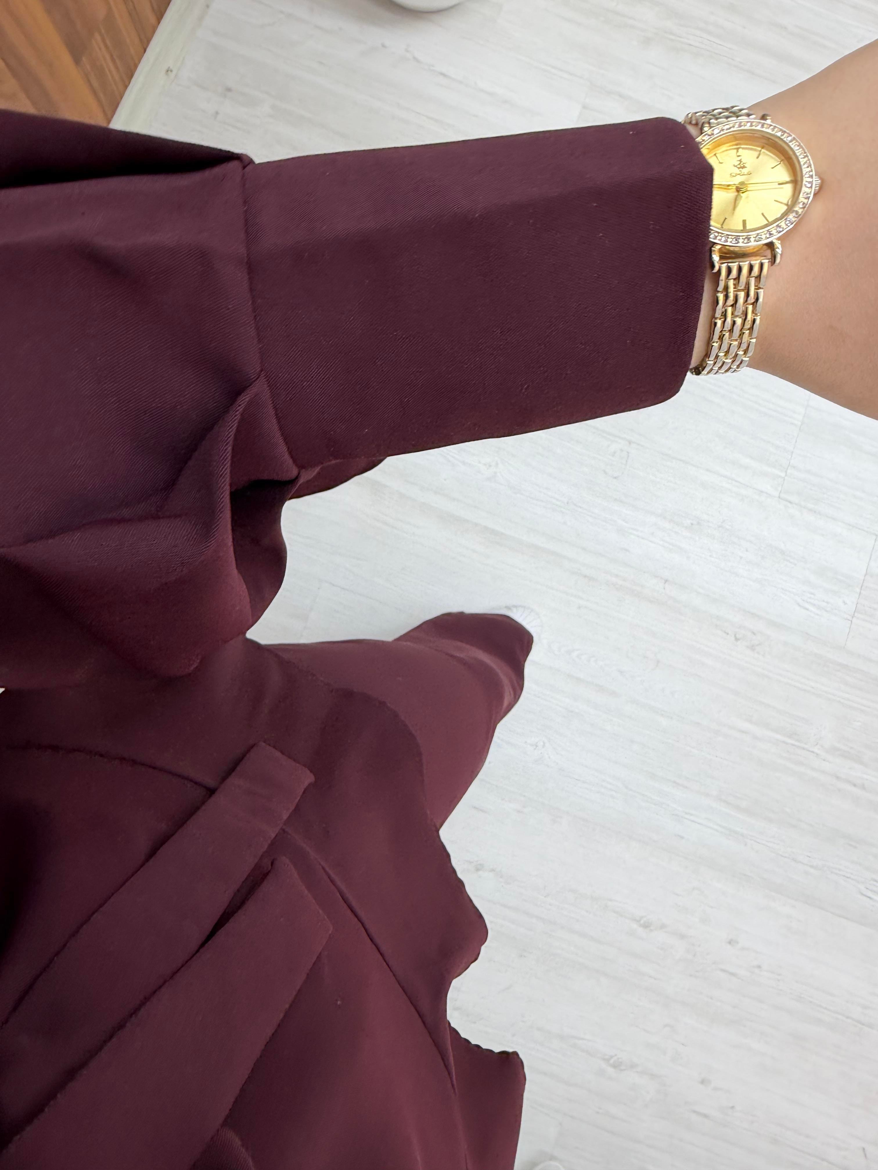 Qup Flow Pelerin Detay Takım Bordo 20251 