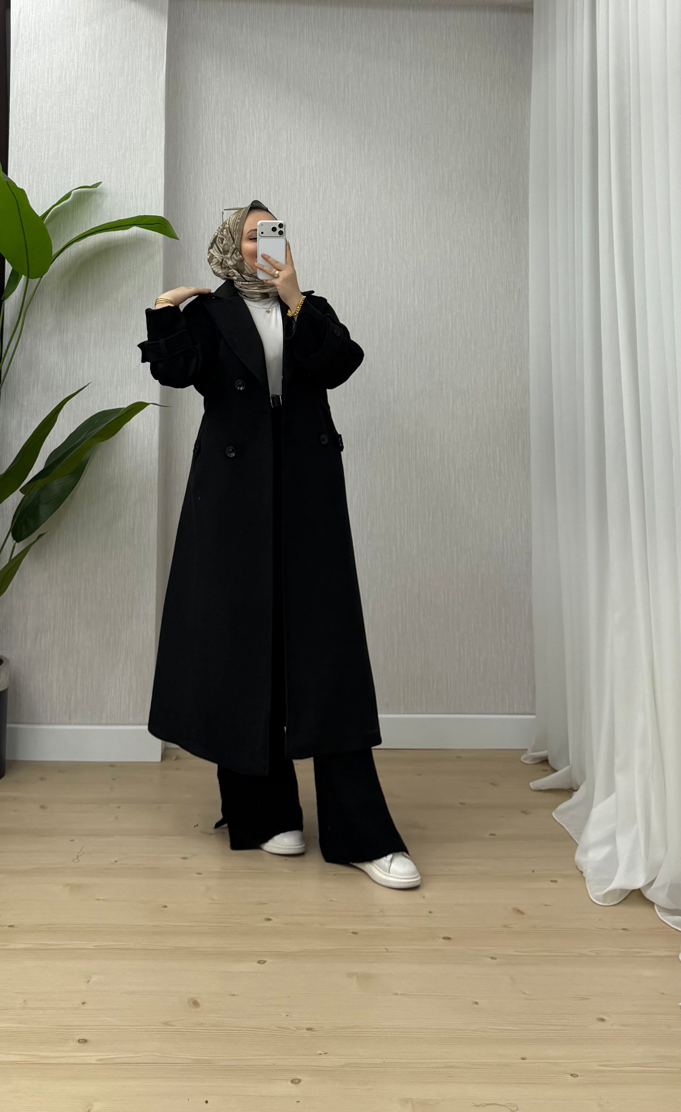 Binay Kol Manşet Kaşe Kaban Siyah 2030 