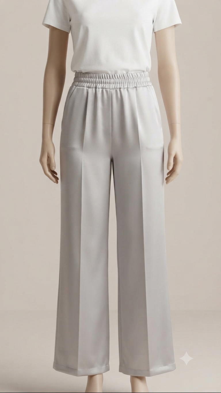 Plise Çımalı Cepli Pantalon Gri 26015 
