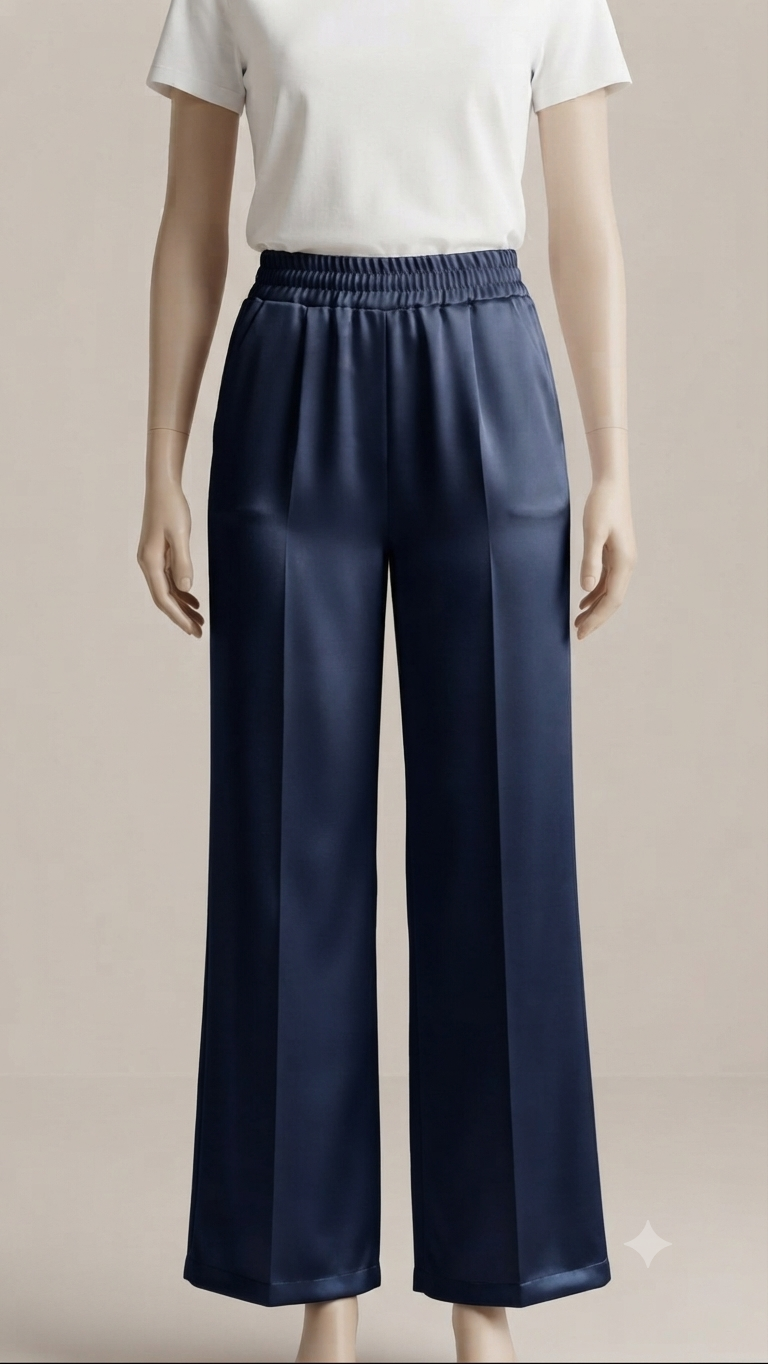 Plise Çımalı Cepli Pantalon Lacivert 26015 