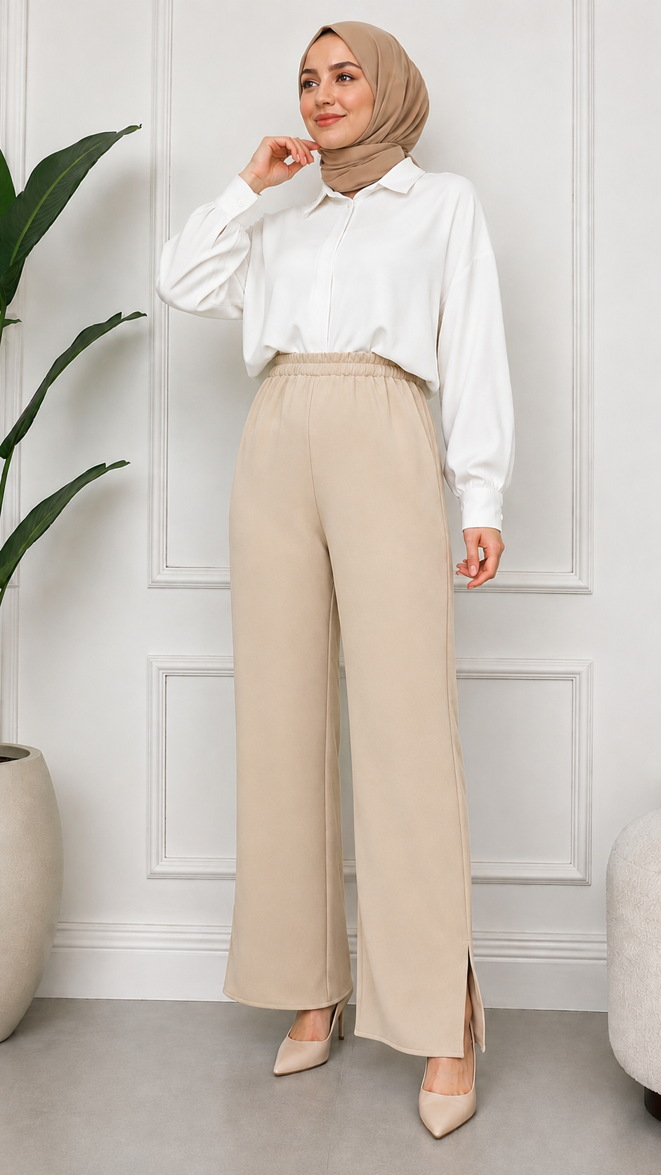 Line Scuba Pantalon Bej 2653 