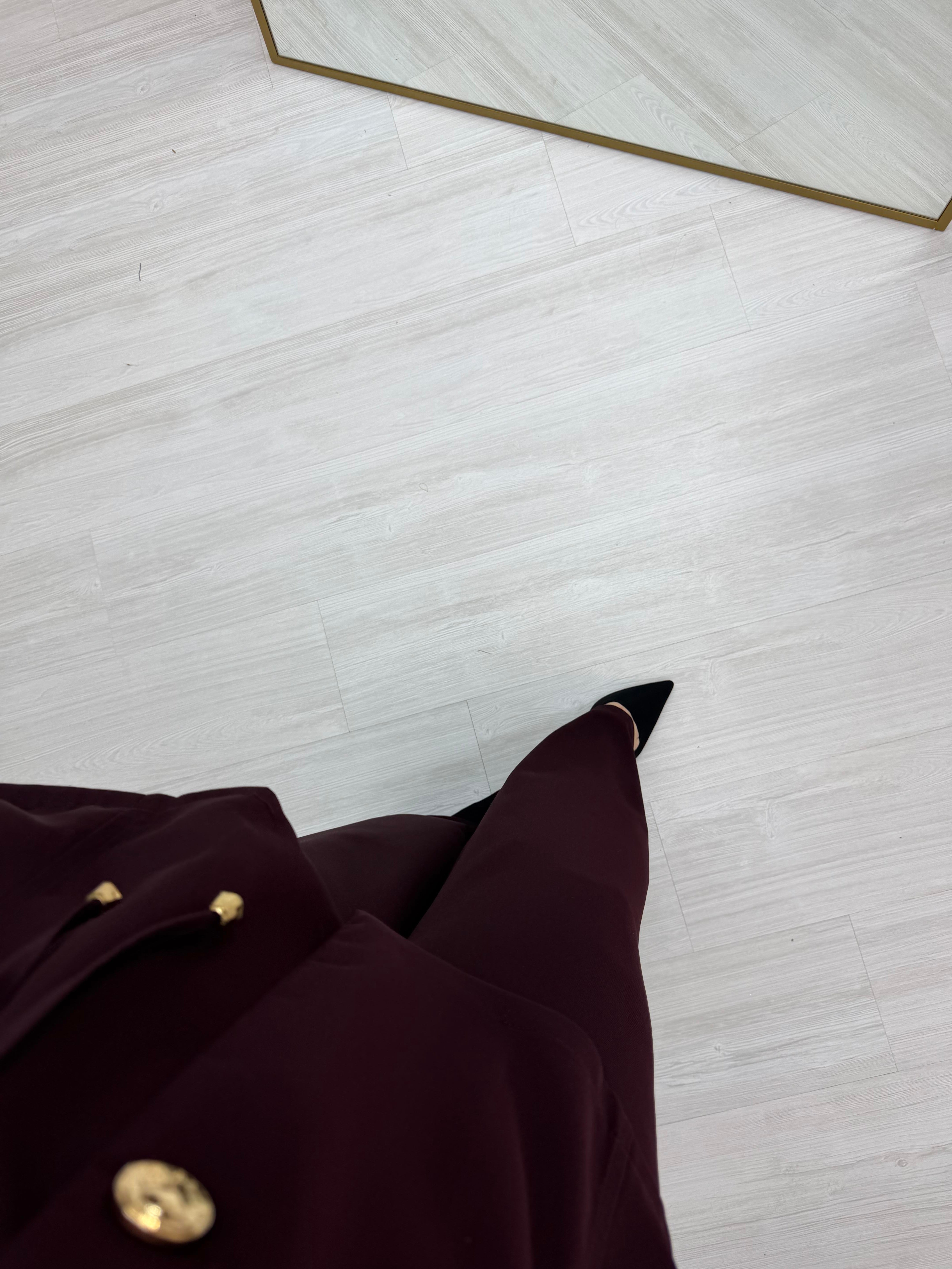 Binay 3 ' Gold Düğme Detay Tvil Ceketli Takım Bordo 2772 