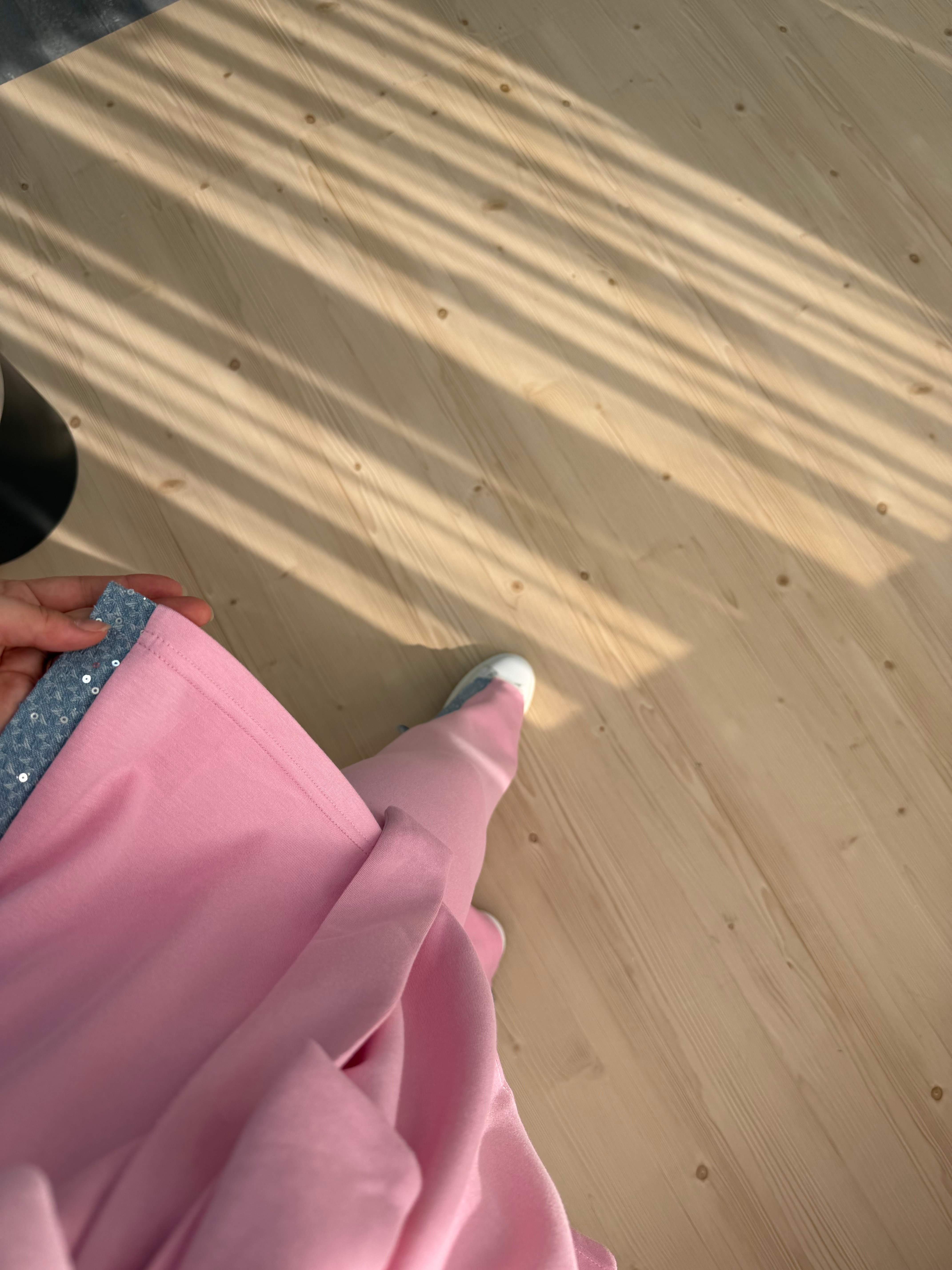 Efulim Watkalı Pul Ve Kot Garnili Takım Pembe 3037 