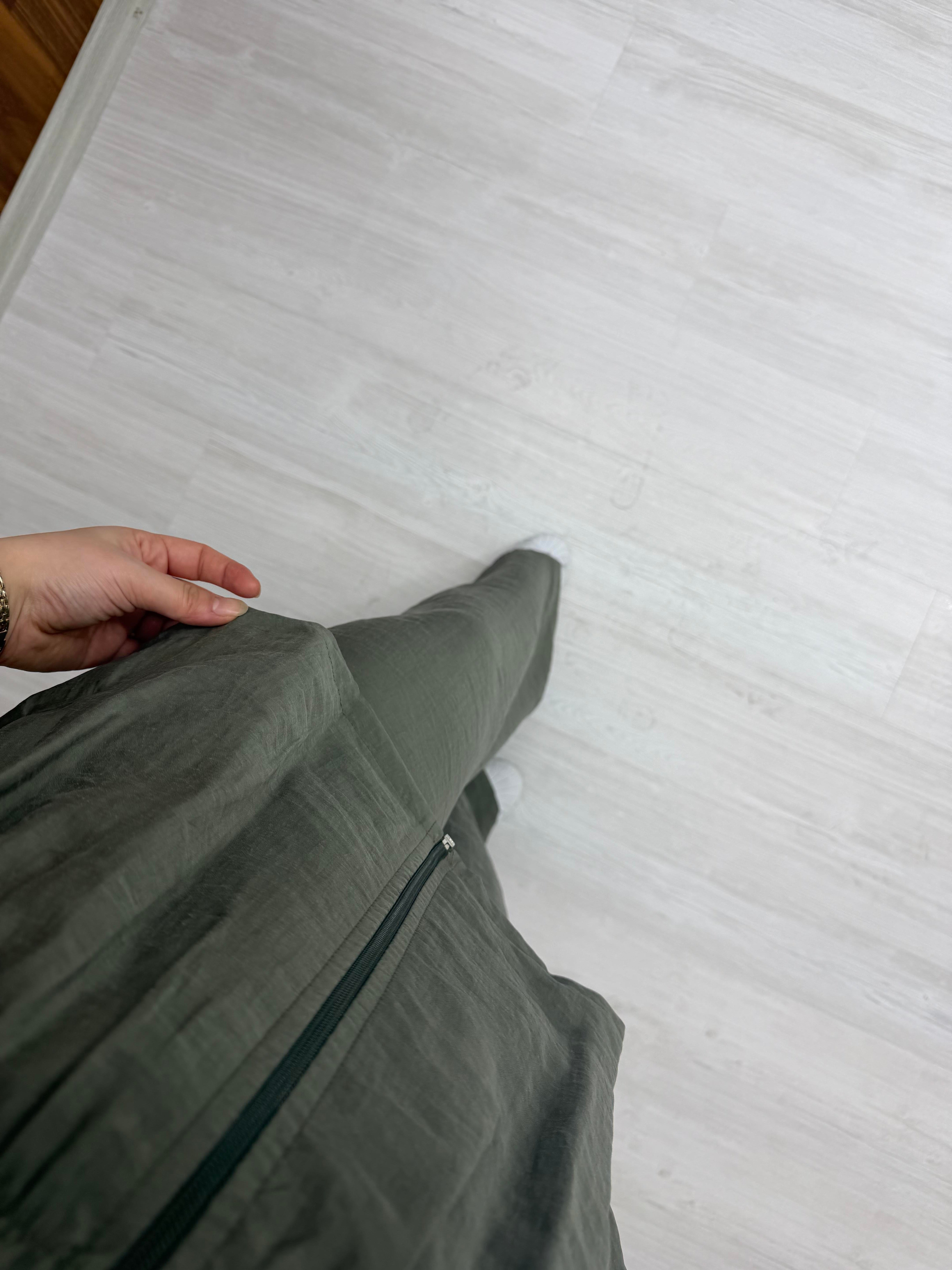 Poli Körük Cepli Modal Kupra Kumaş Takım Haki 3139 