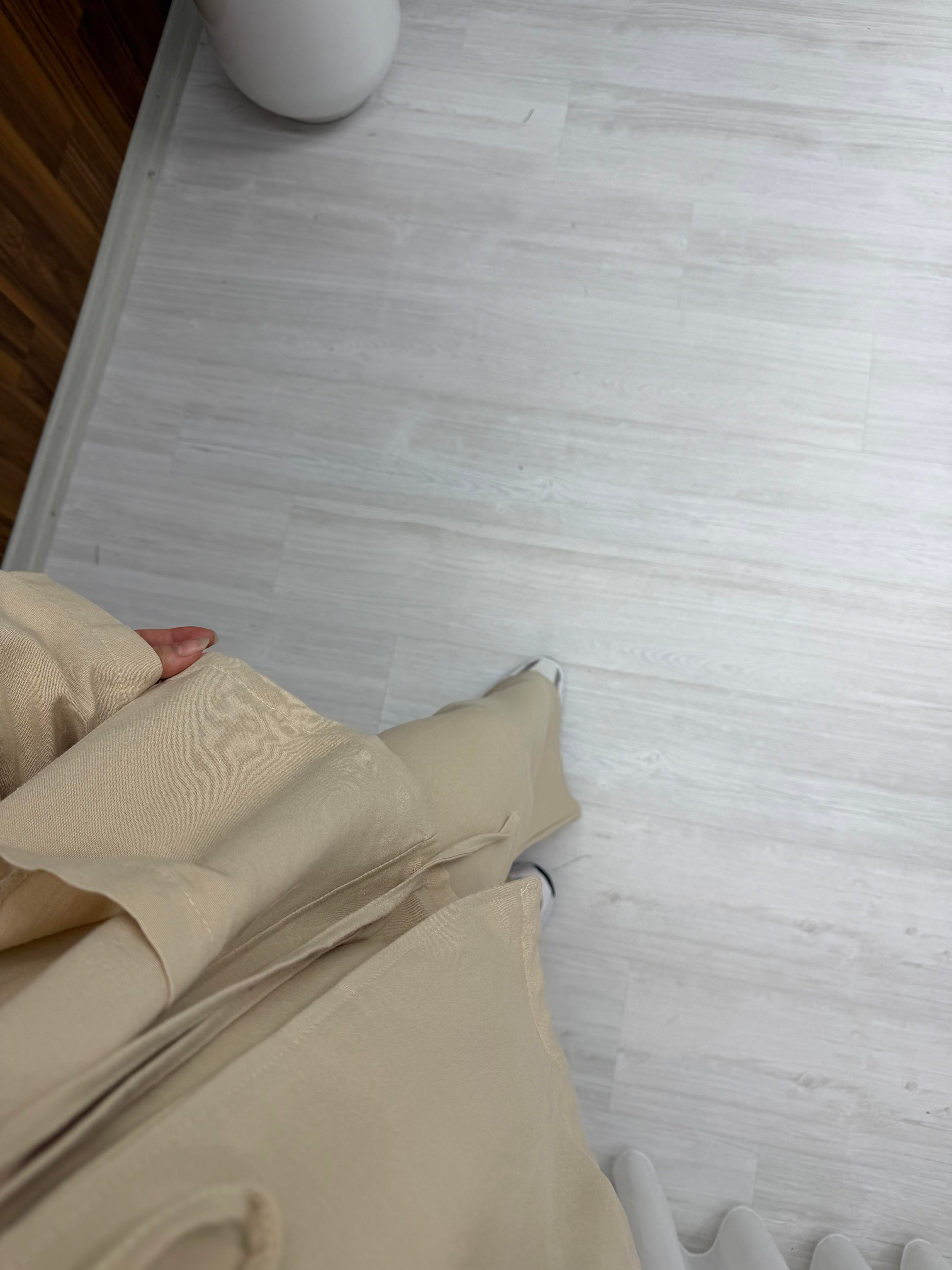 Poli Torba Cep Keten Takım Bej 3145 