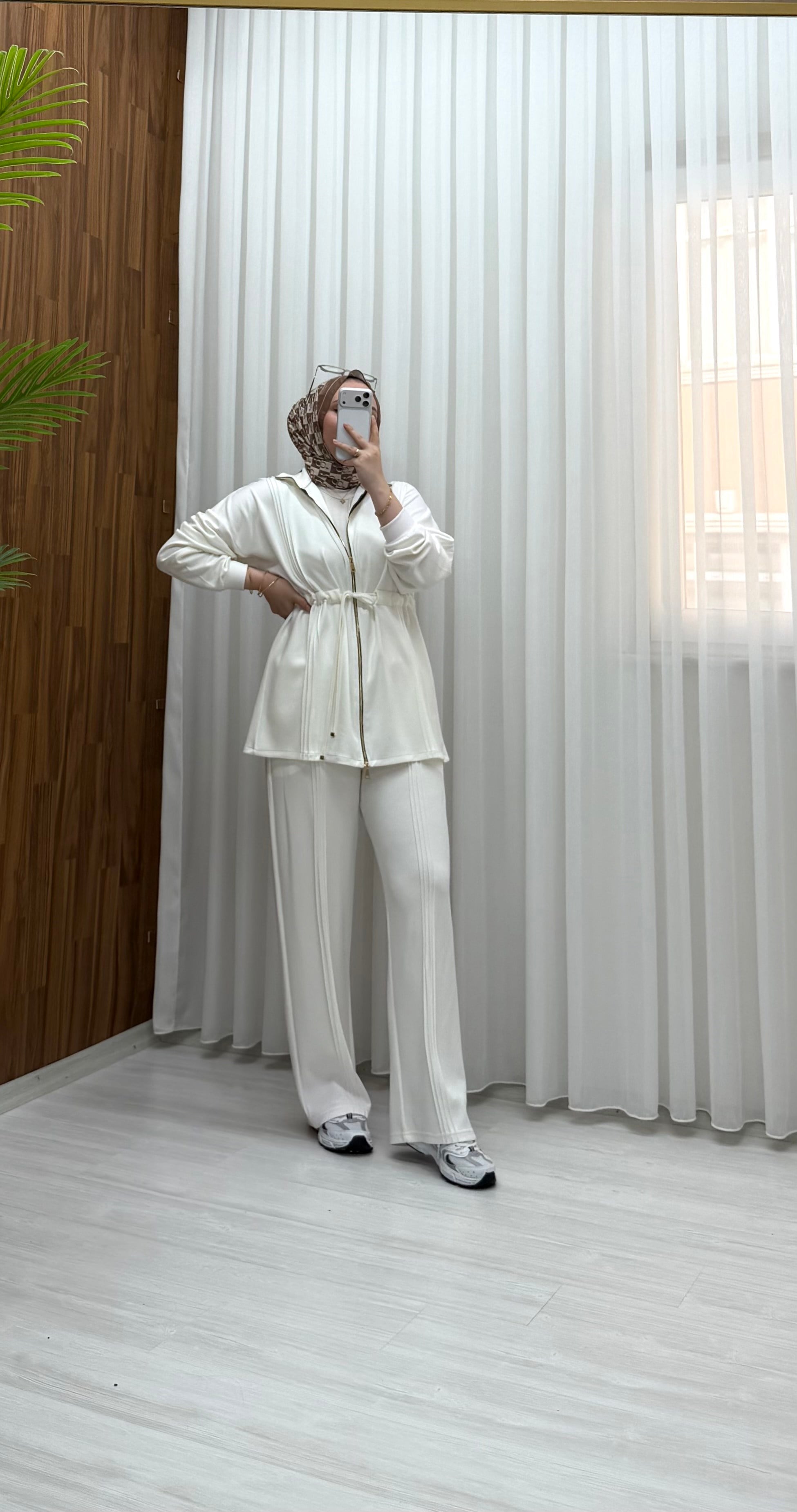 Qup Maren Biyeli Takım Beyaz 401 