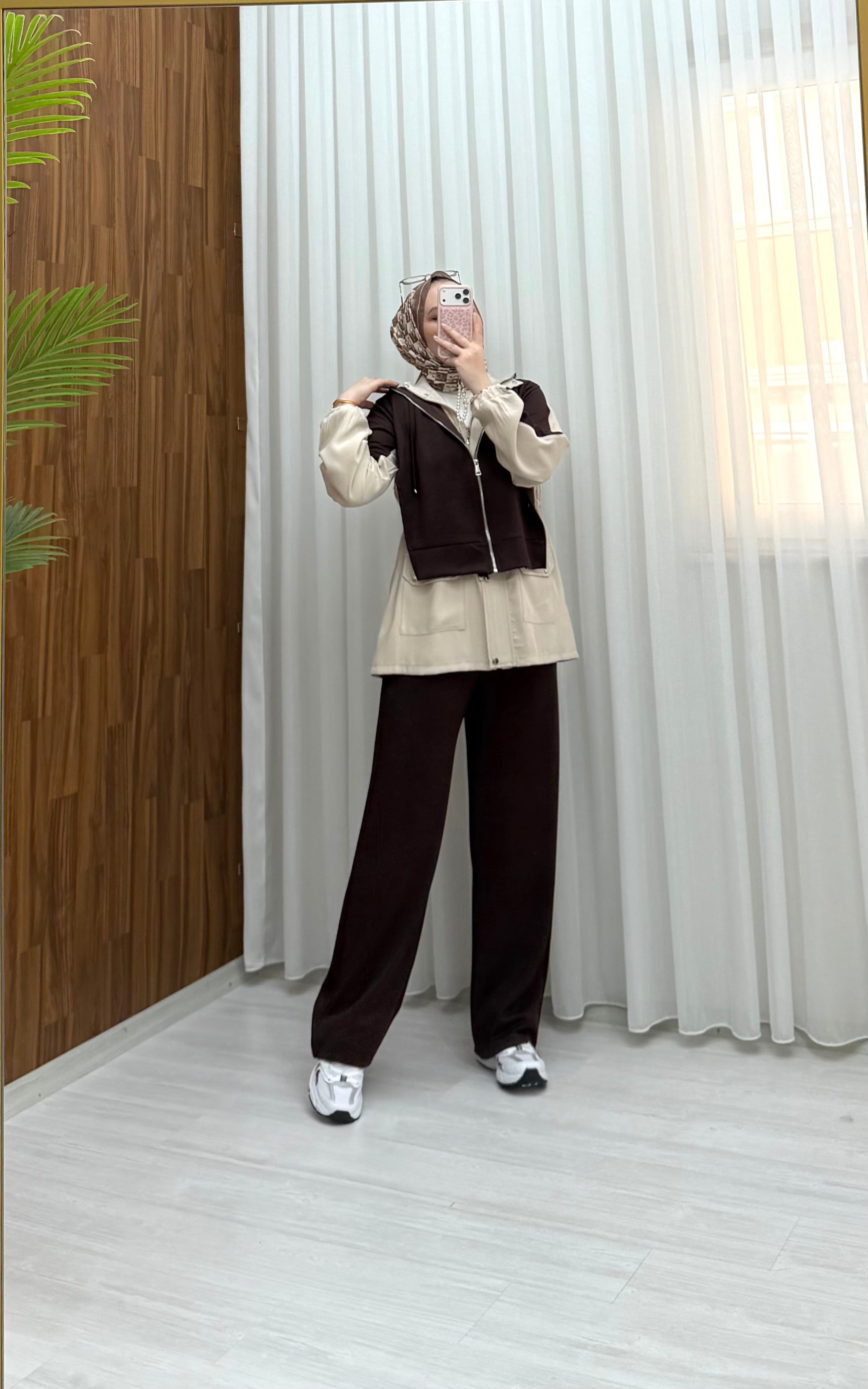 Qup Diagonel Garnili Spor Takım Kahve 4034 