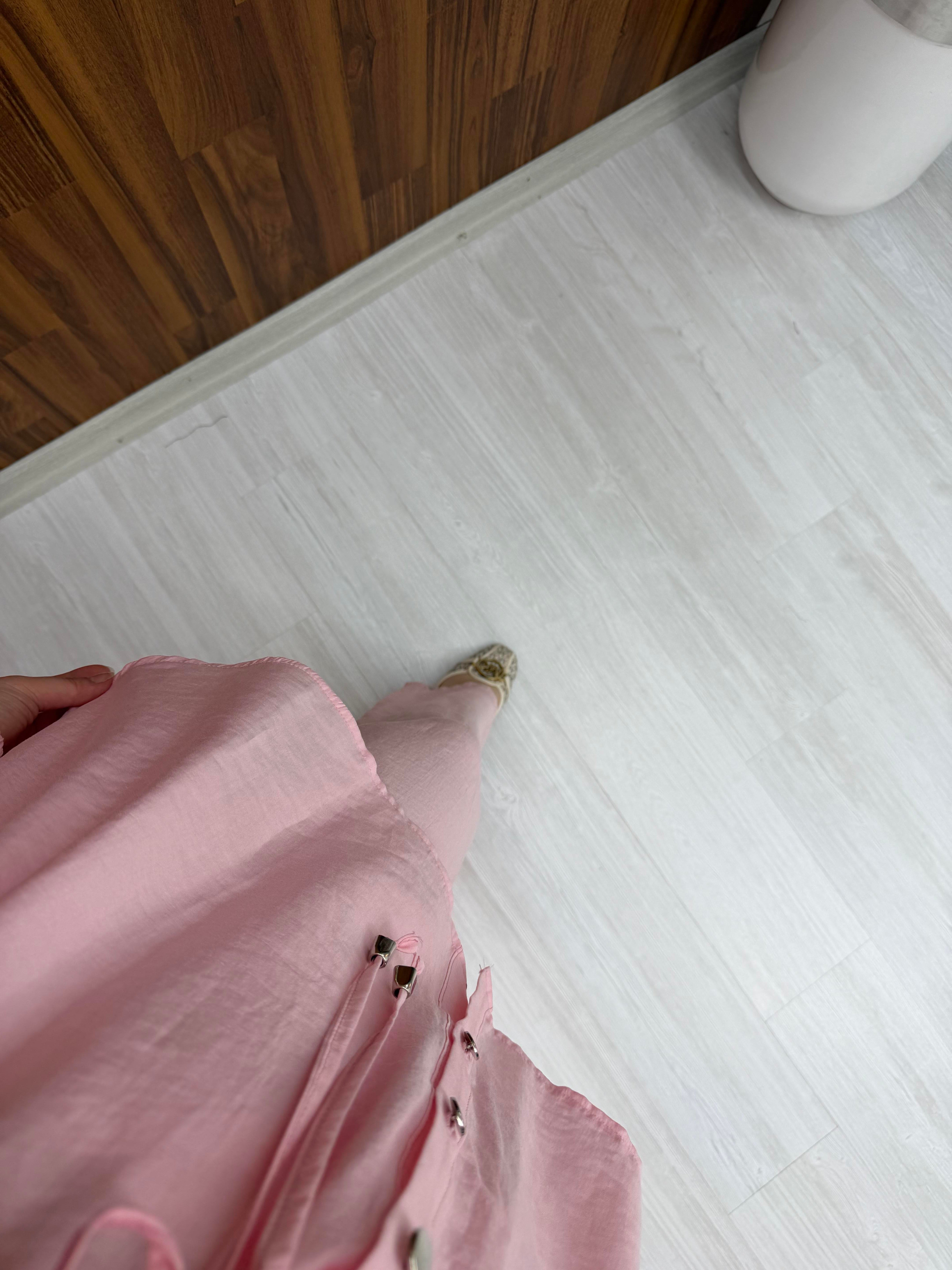 Binay Bel Sıkmıklı Odesa Kupra Takım Pembe 413 