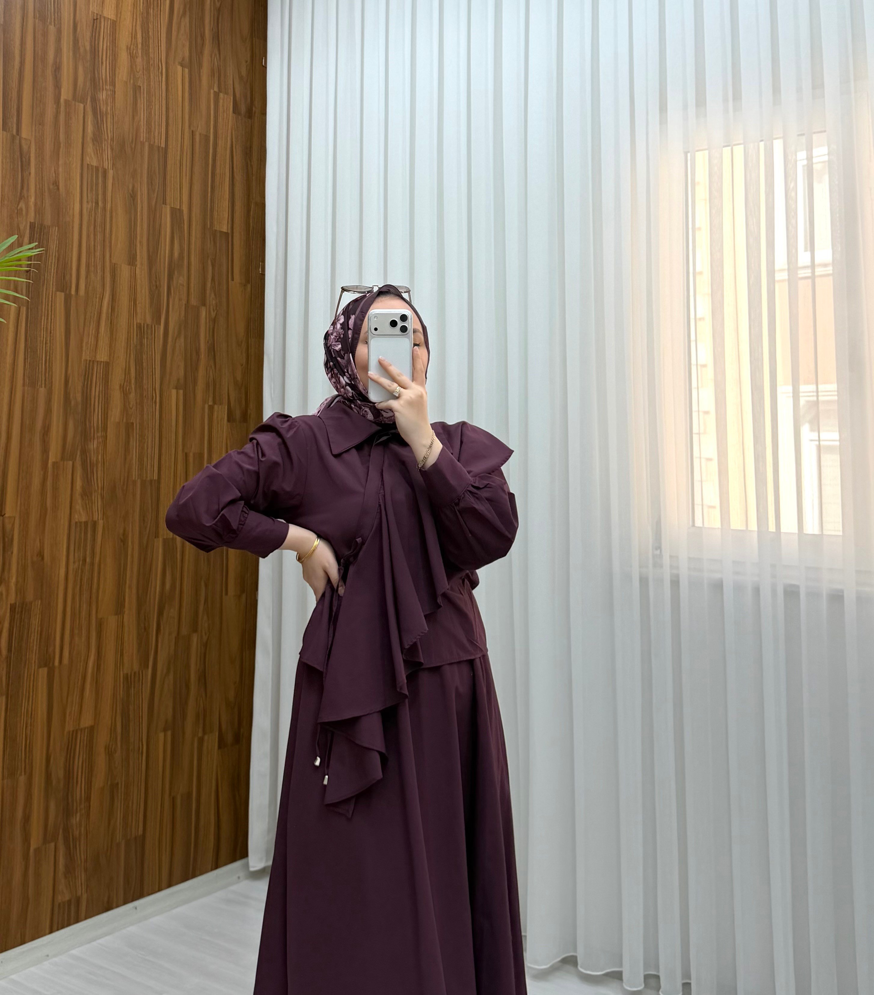 Sole Çapraz Düğmeli Pelerin Takım Bordo 4287 