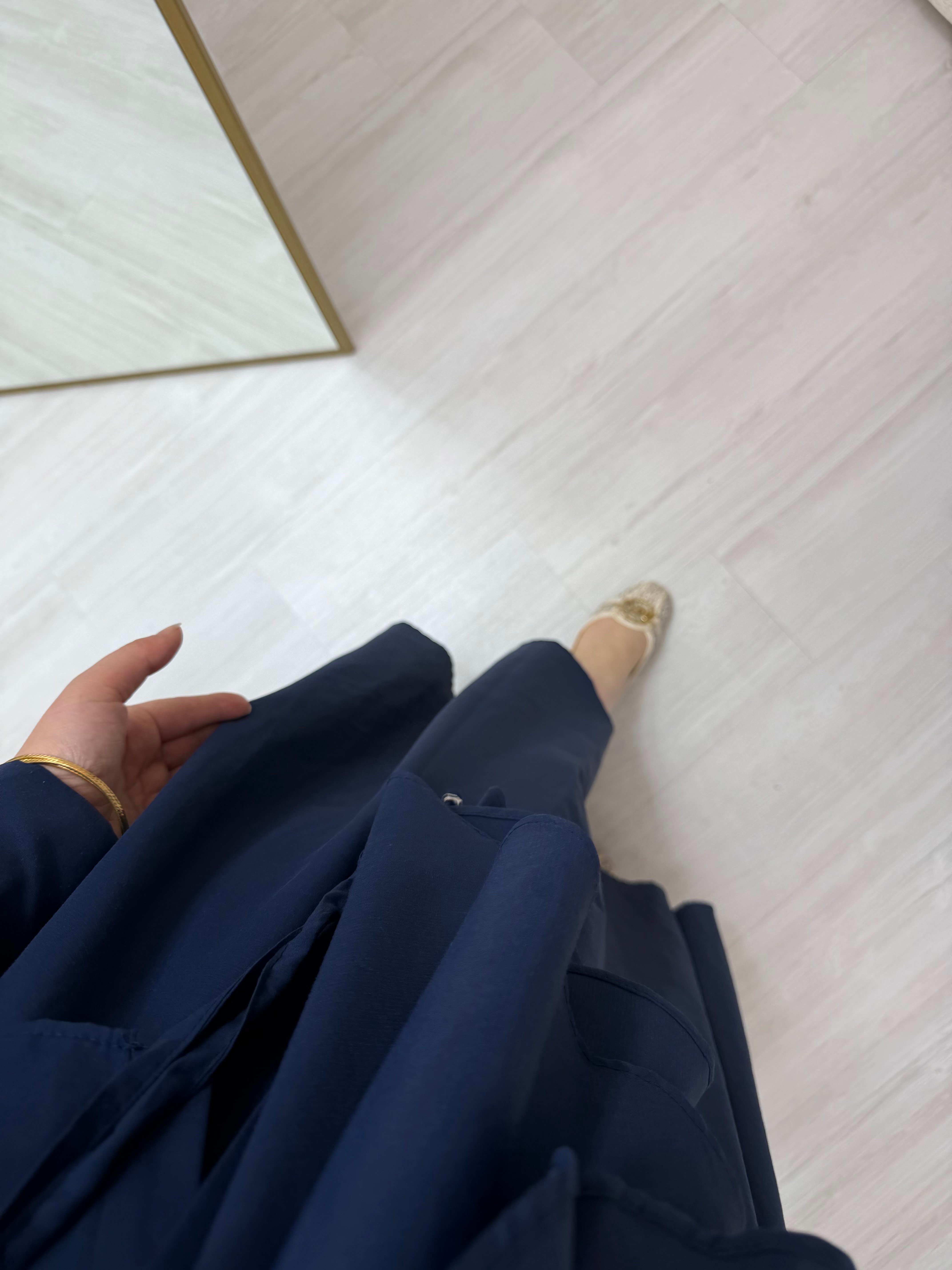 Sole Çapraz Düğmeli Pelerin Takım Lacivert 4287 