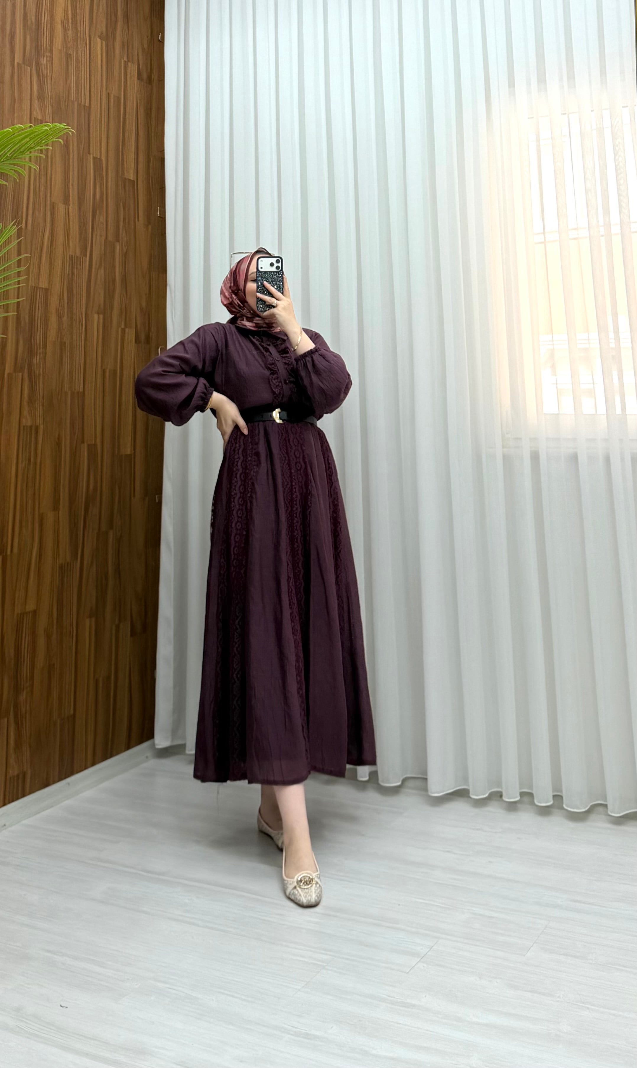Sole Dantel Detay Etekli Takım Bordo 4381 