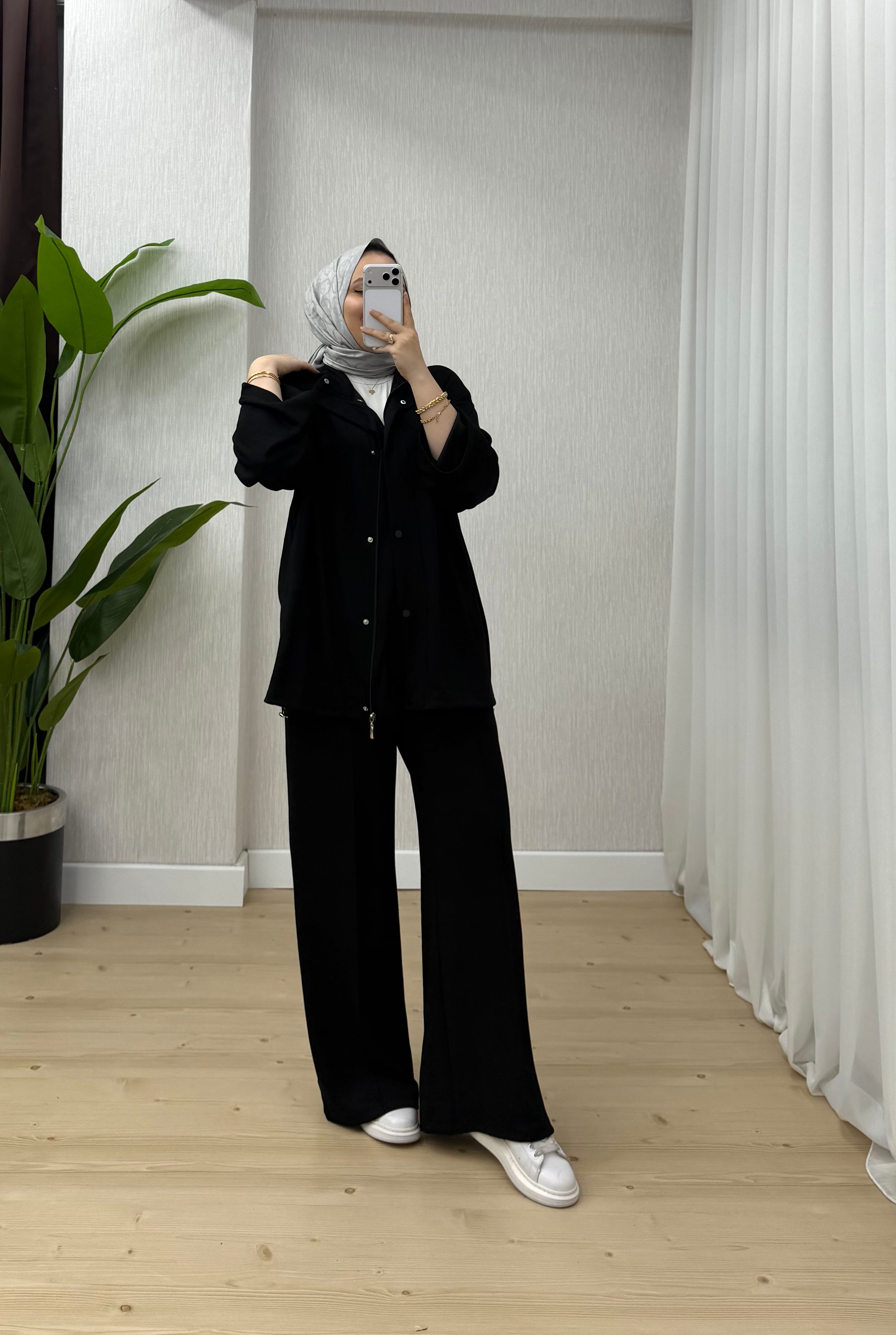 Ketche Çıtlı Gizli Fermuarlı OYS Takım Siyah 62920 