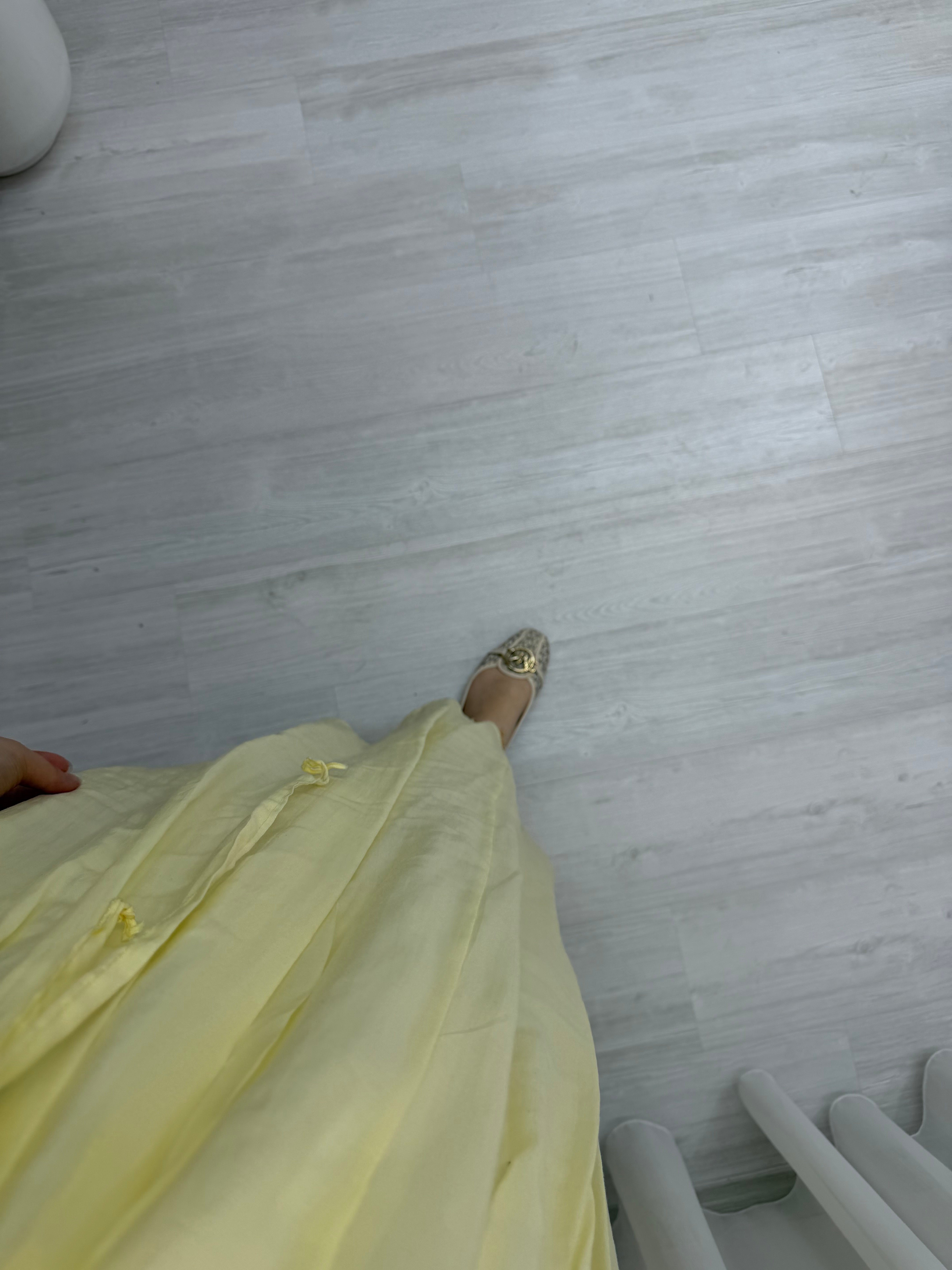 Bqre Astarlı Poplin Elbise Sarı (7169) 7169 