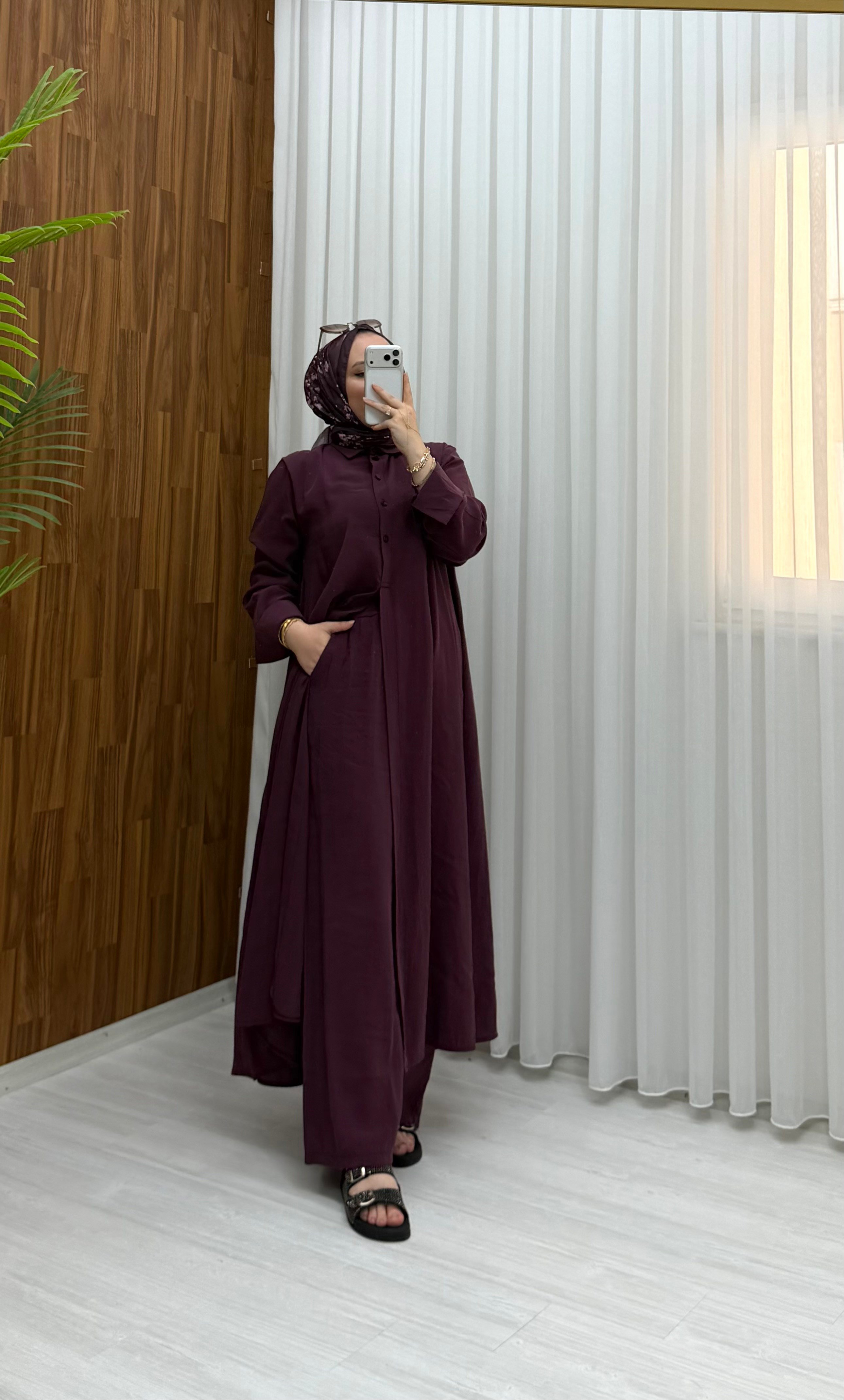 Qup Mihrimah Modal Takım Bordo 8074 