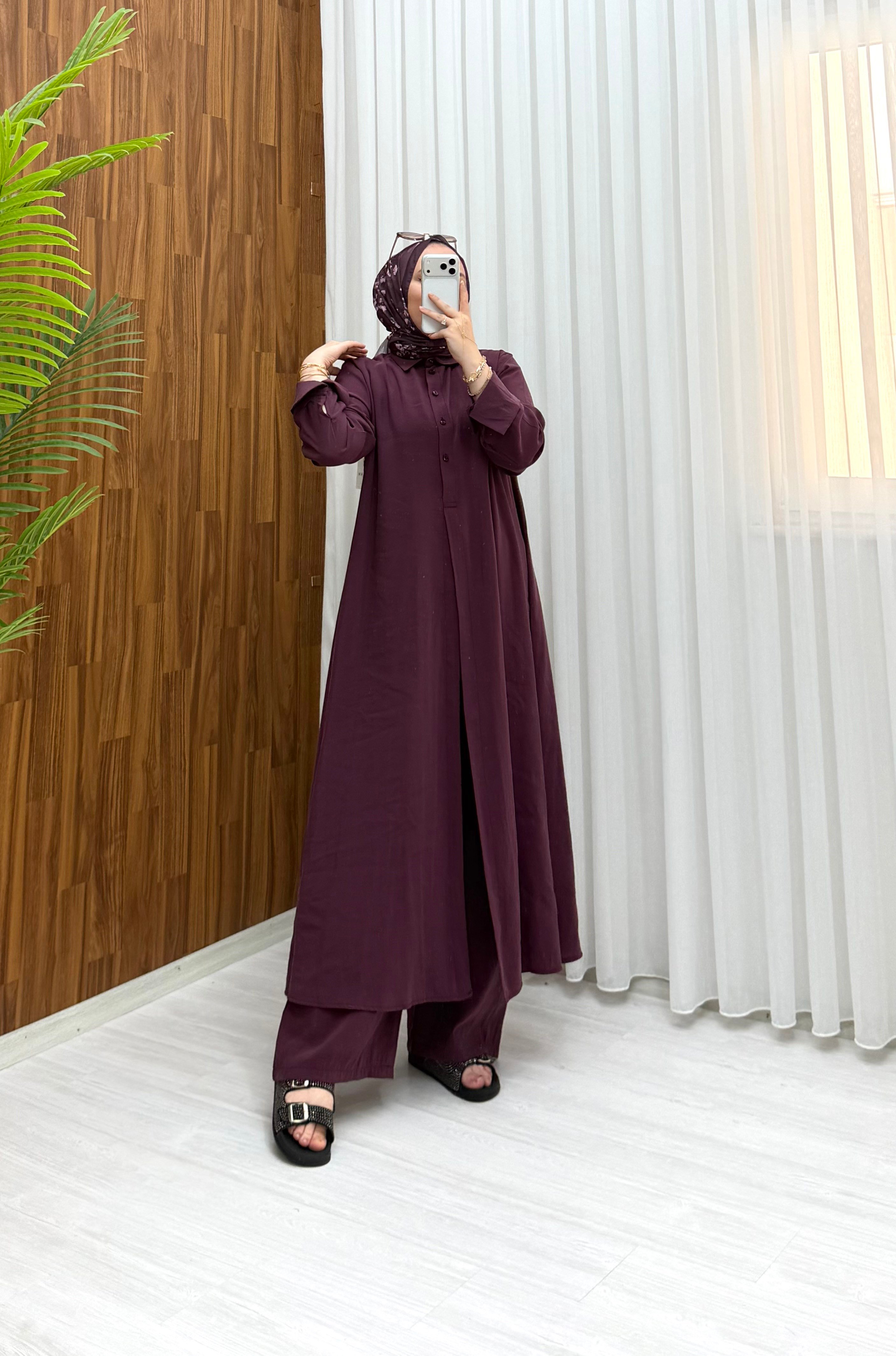 Qup Mihrimah Modal Takım Bordo 8074 