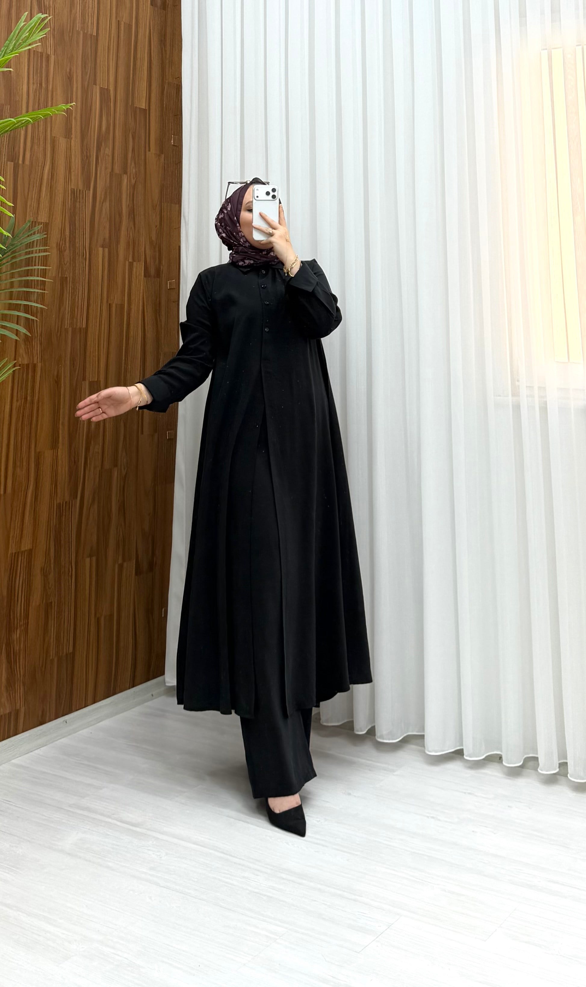 Qup Mihrimah Modal Takım Siyah  8074 