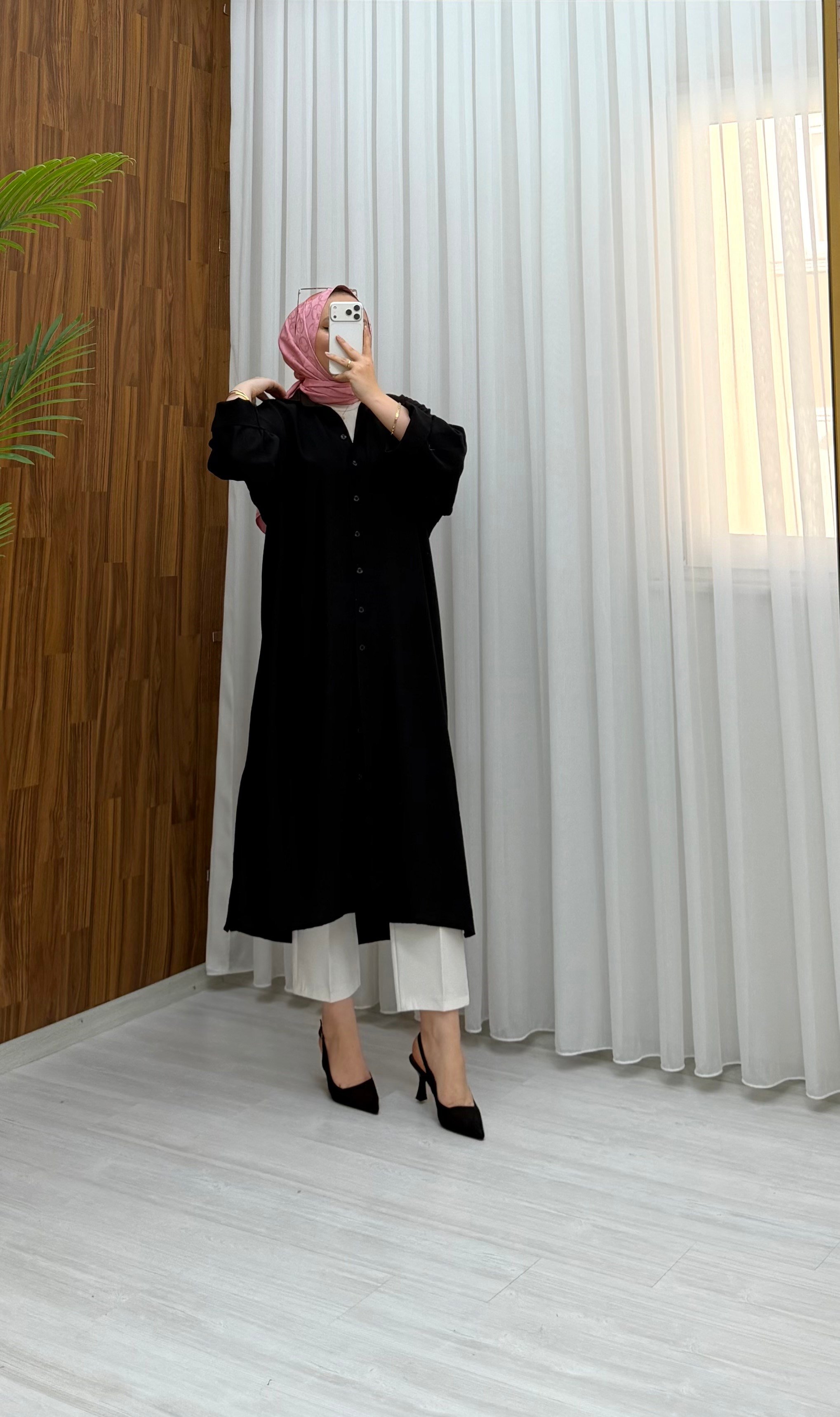Qup Nisa Keten Tunik Siyah 8082 