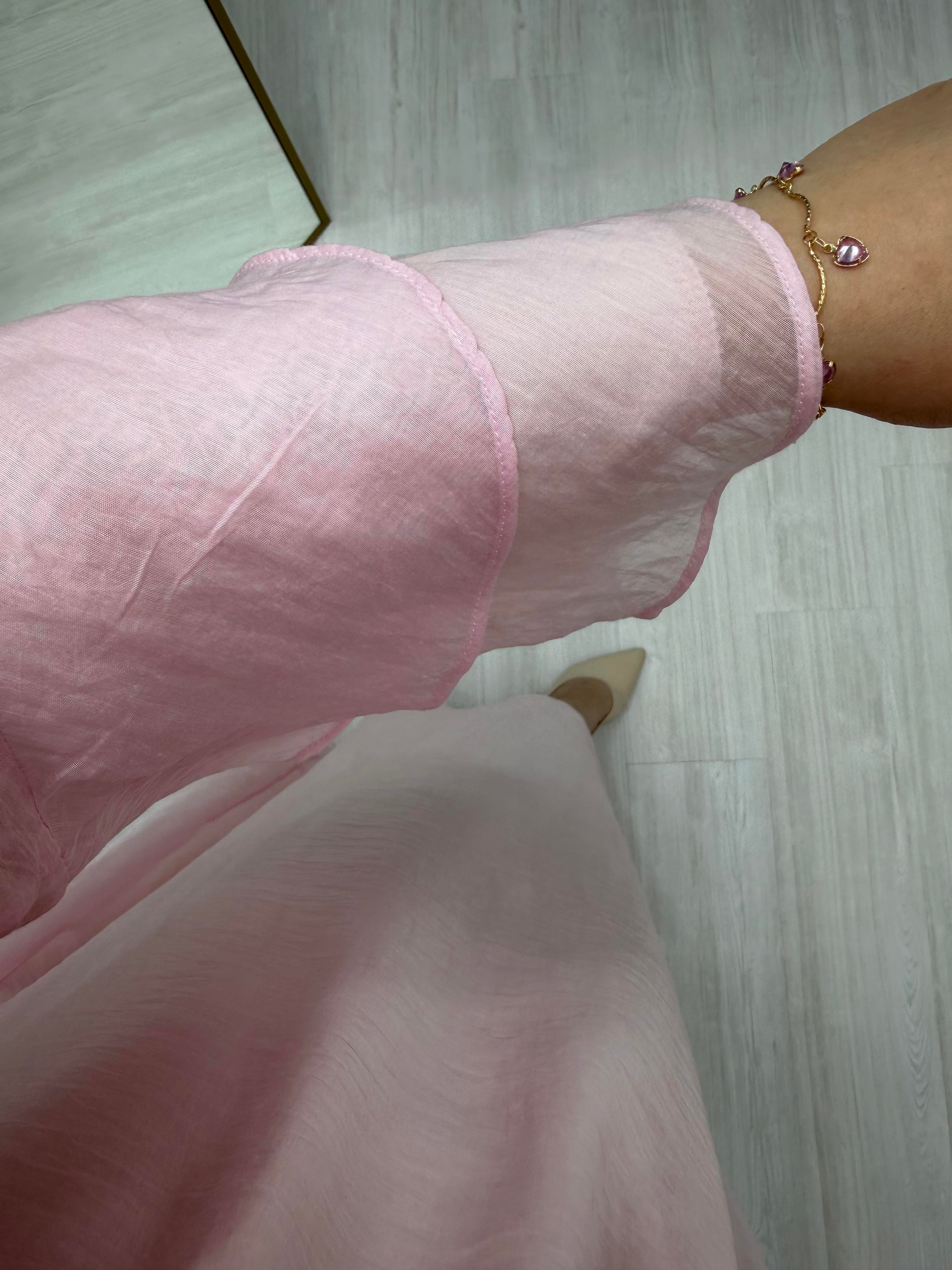 Binay Vual Toka Detay Elbise Pembe 8097 