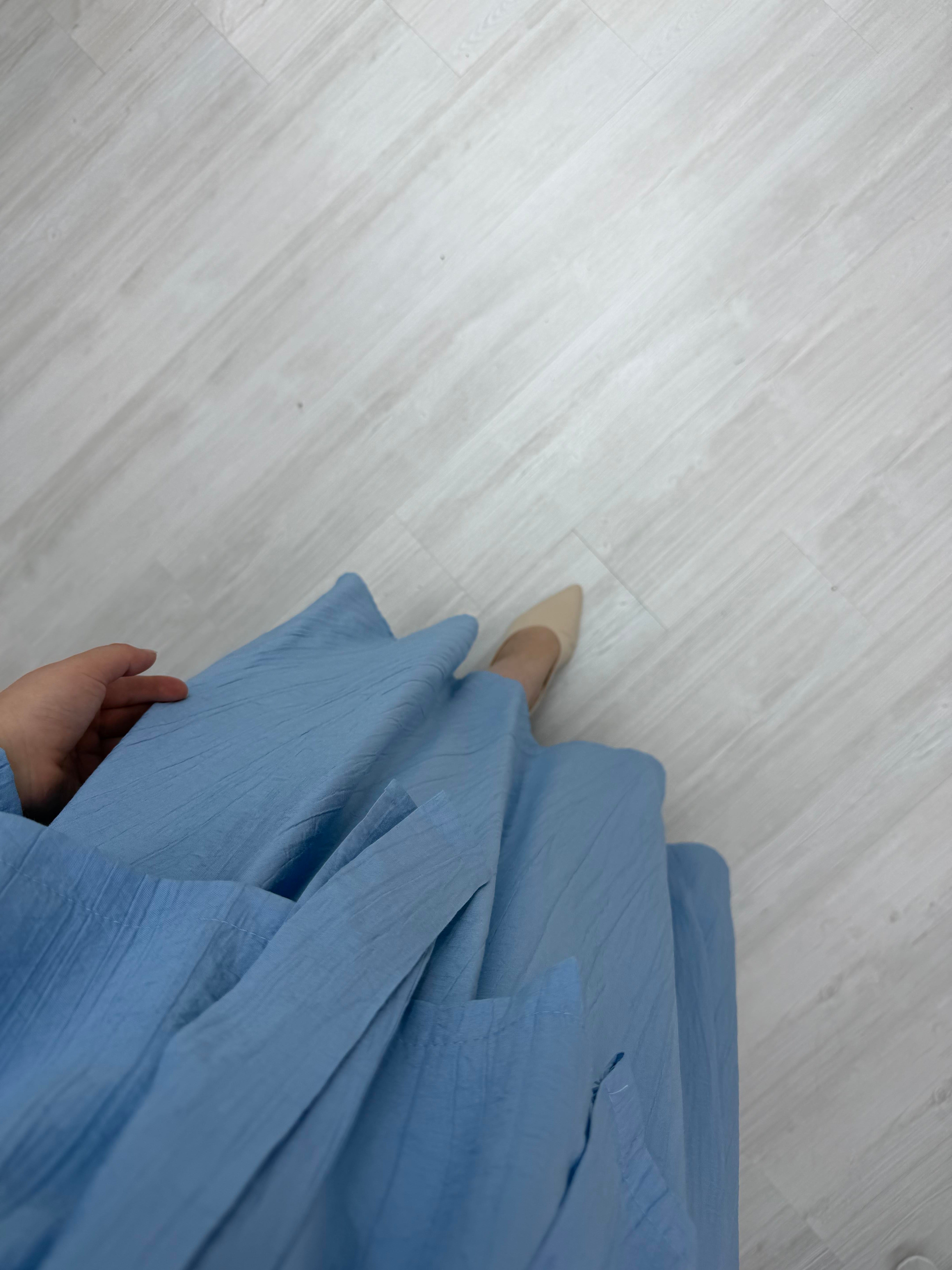 Ngs Gizli Düğmeli Etekli Çilek Takım Mavi 9091 