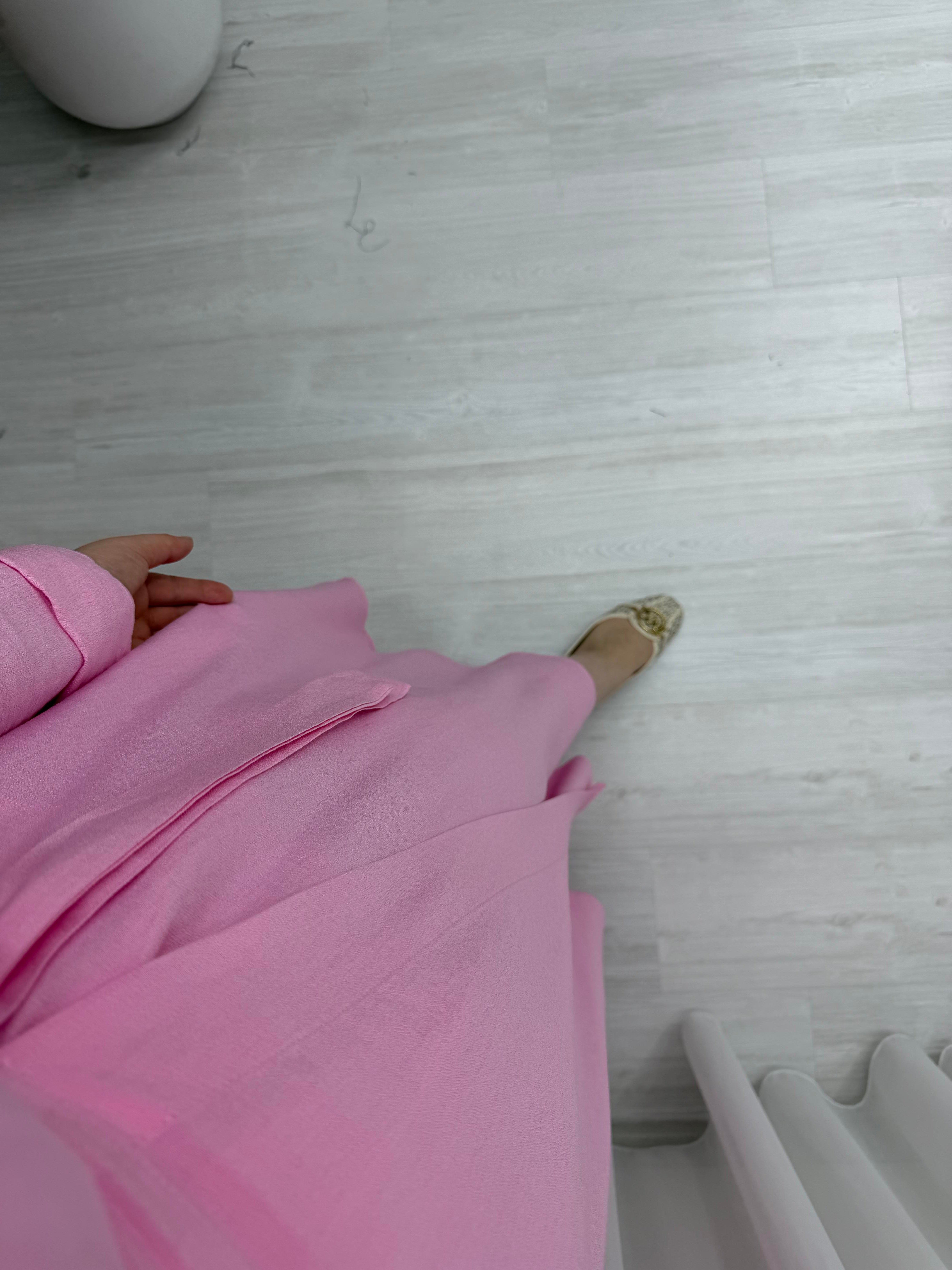 Qup Nihal Keten Etekli Takım Pembe 9093 