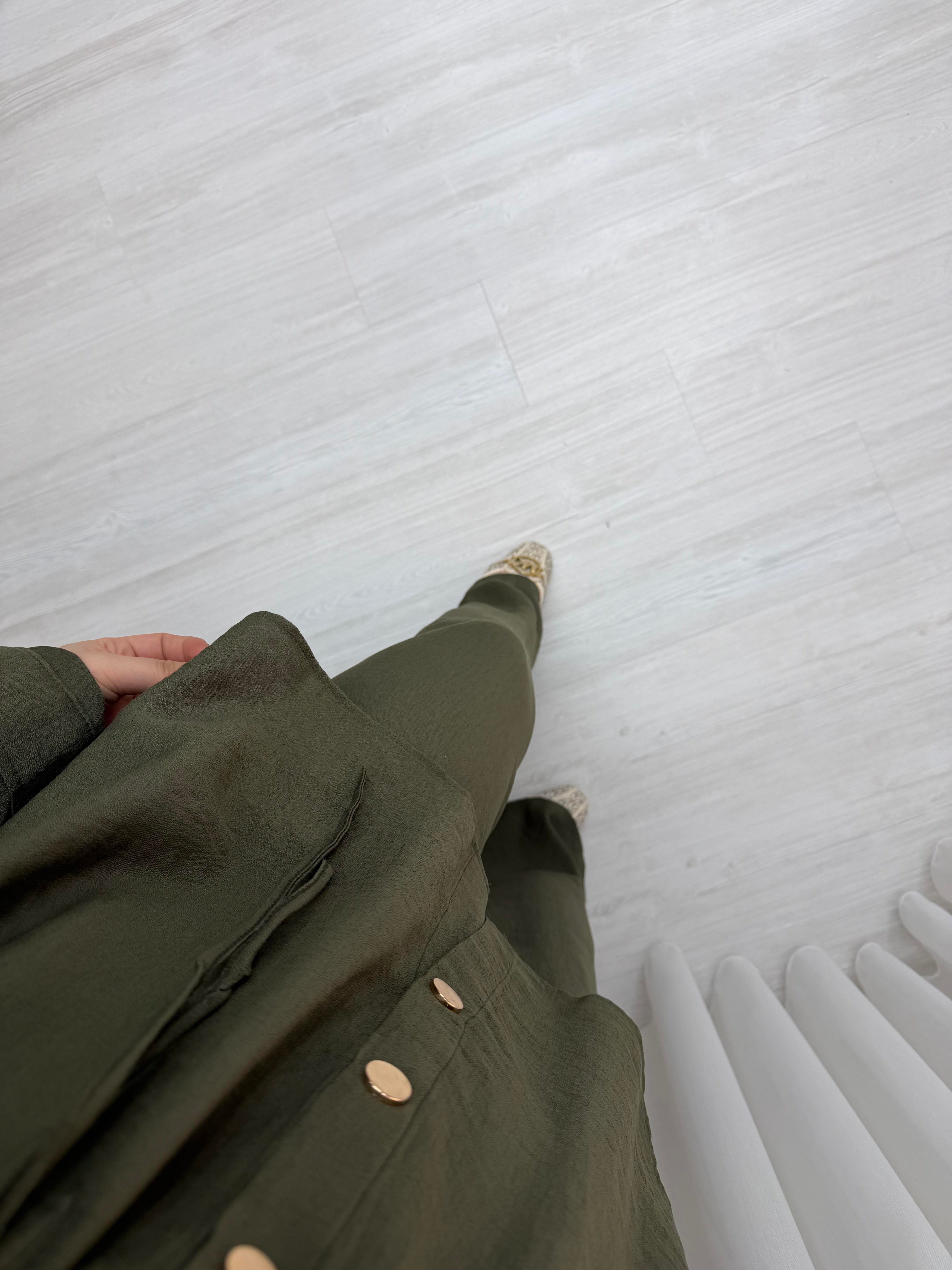Qup Şanel Çıt Çıt Takım Haki 9094 