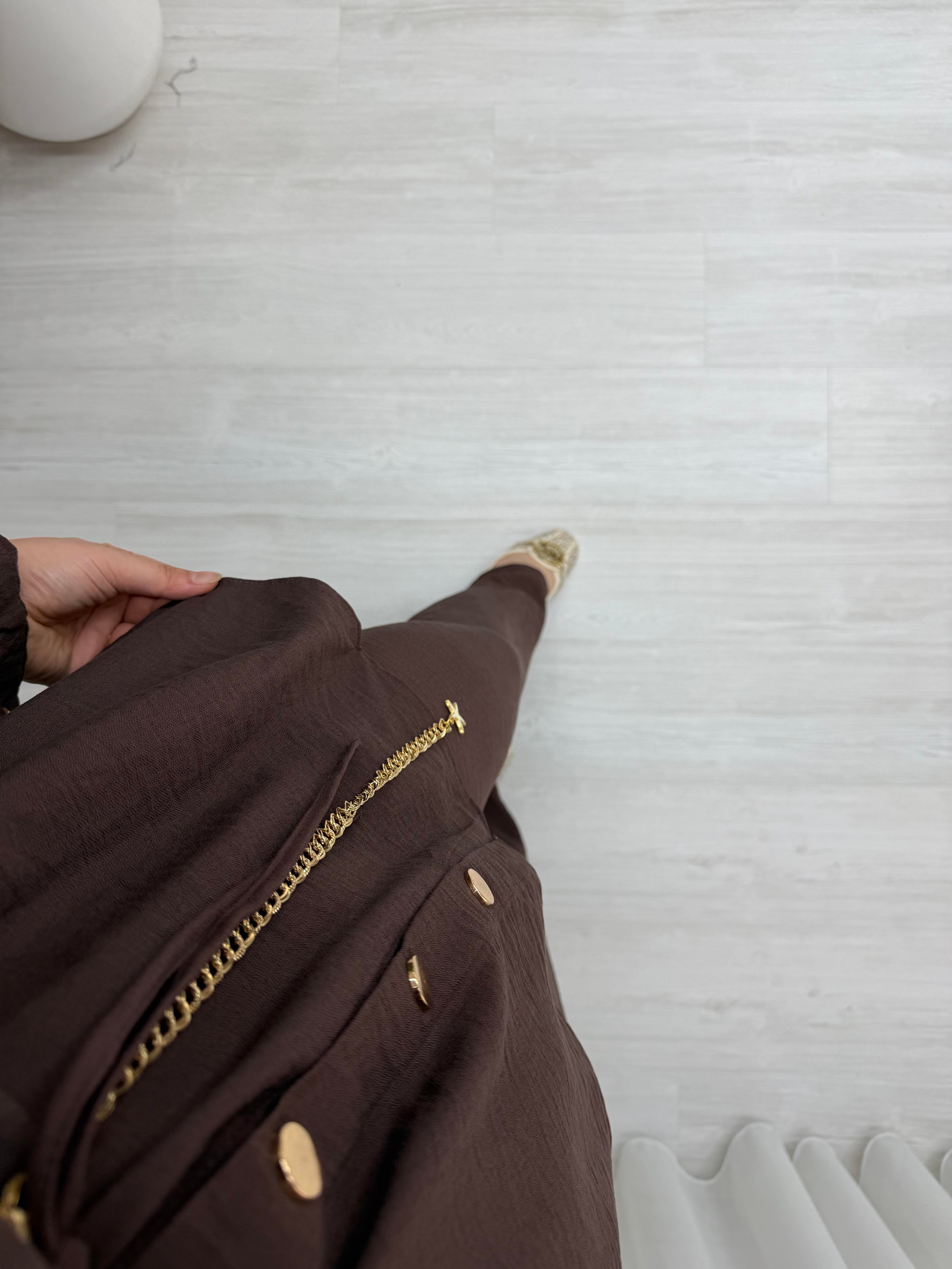 Qup Şanel Çıt Çıt Takım Kahve 9094 