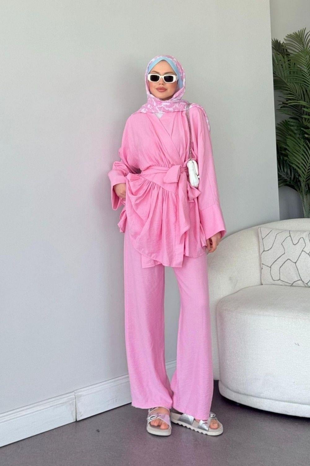 Akgün Bağlamalı Takım Pembe