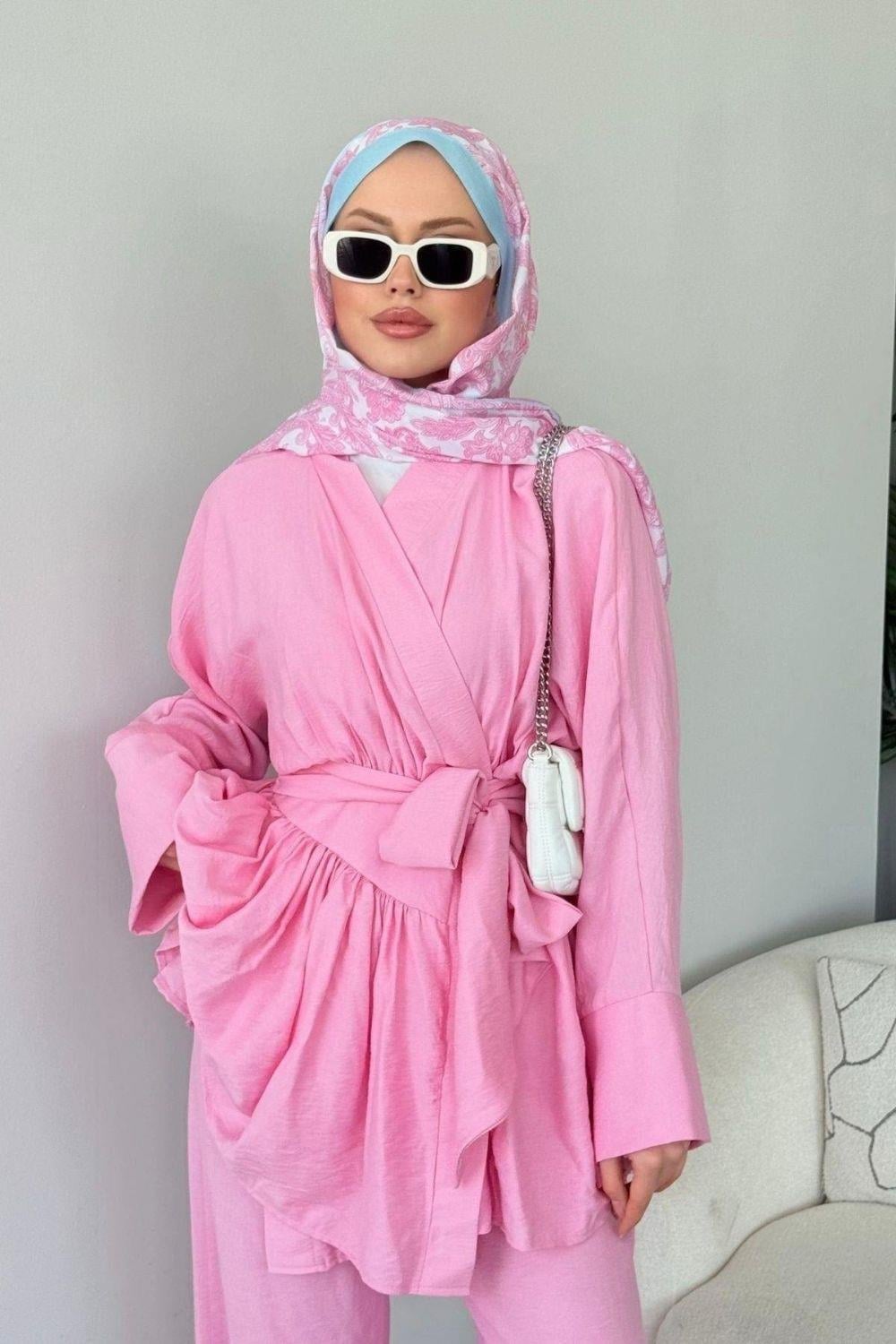 Akgün Bağlamalı Takım Pembe