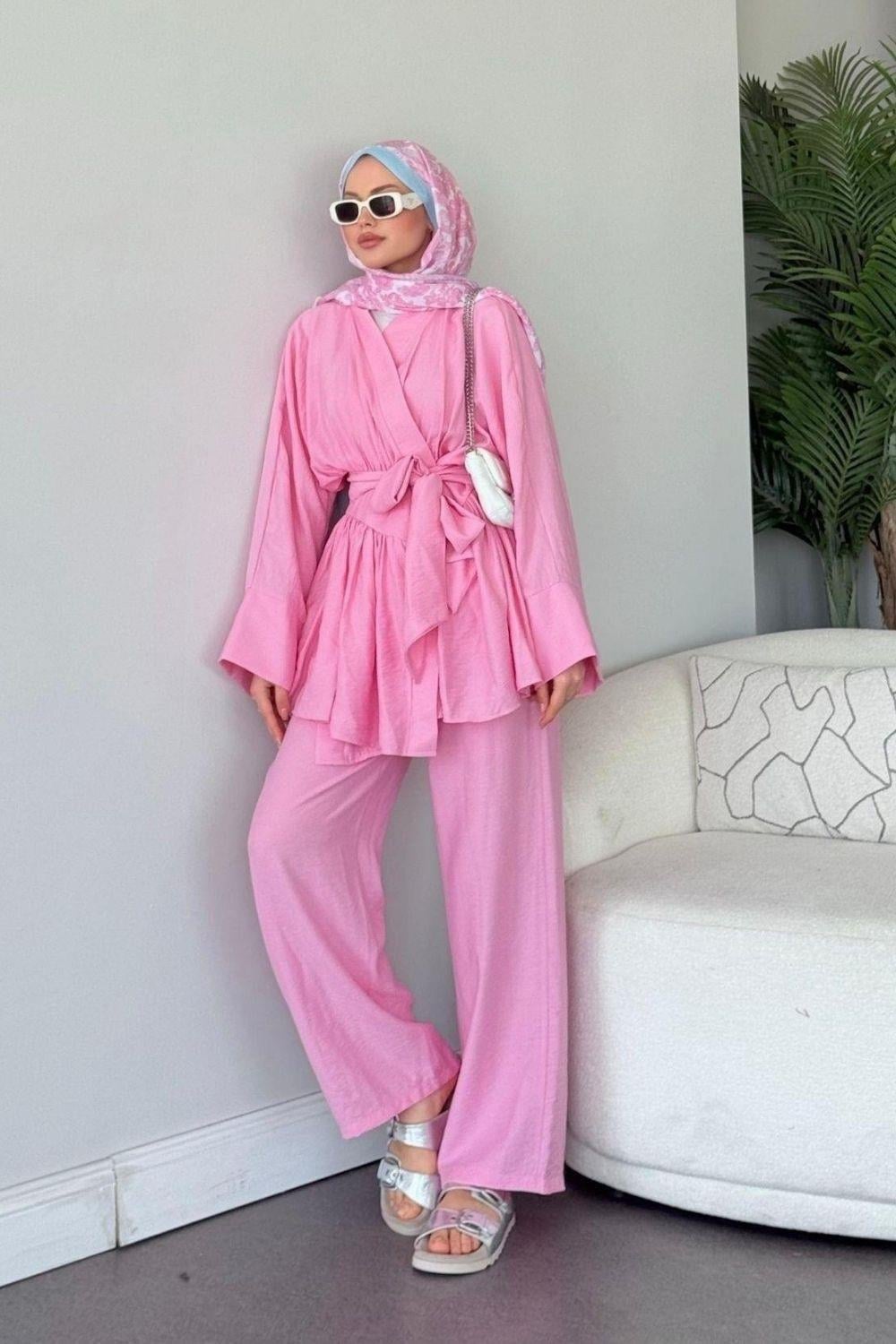 Akgün Bağlamalı Takım Pembe