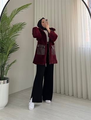 Binay Angora Deri Cepli Kaban Bordo