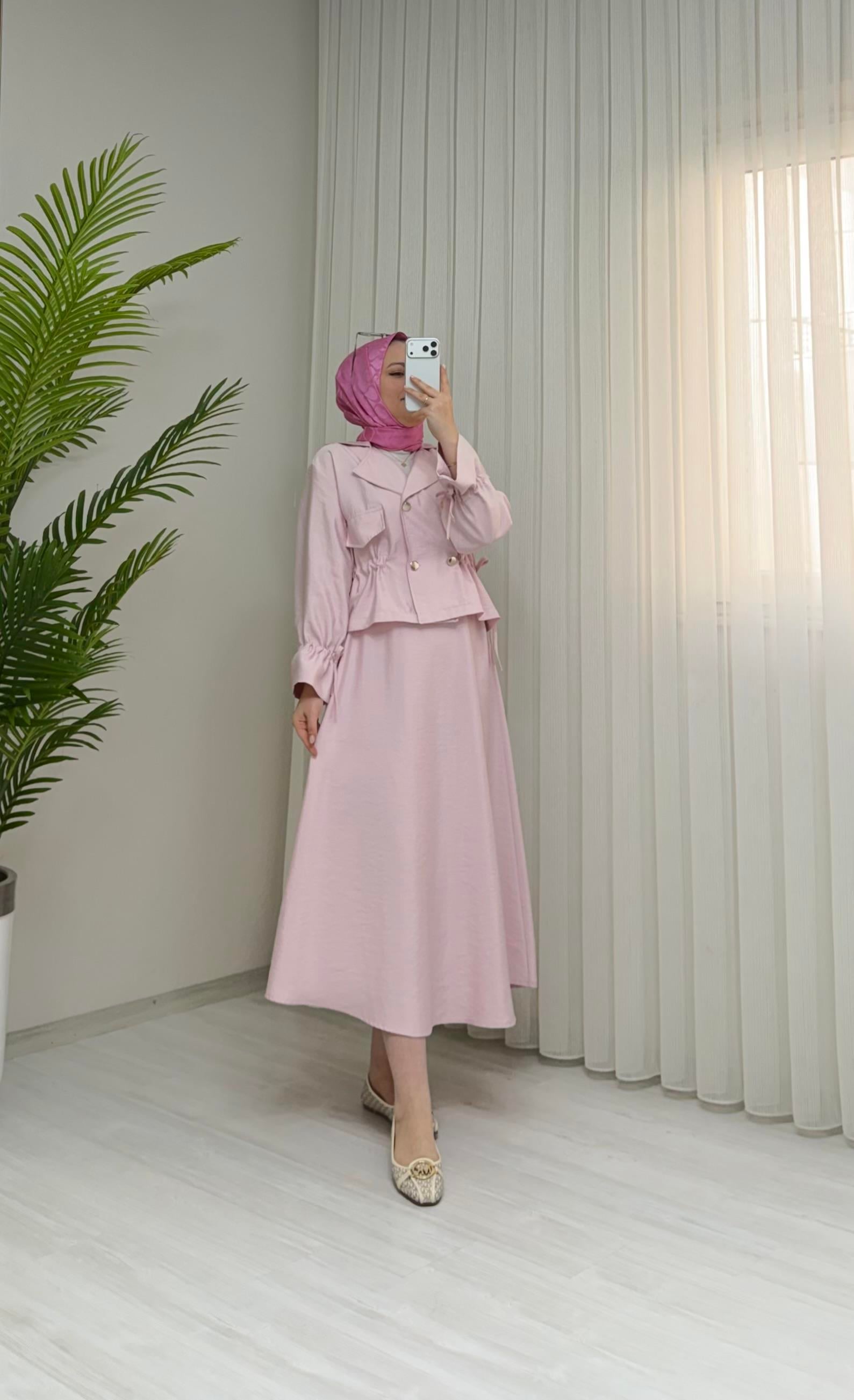 Binay Bel Sıkmıklı Zara Kupra Pembe