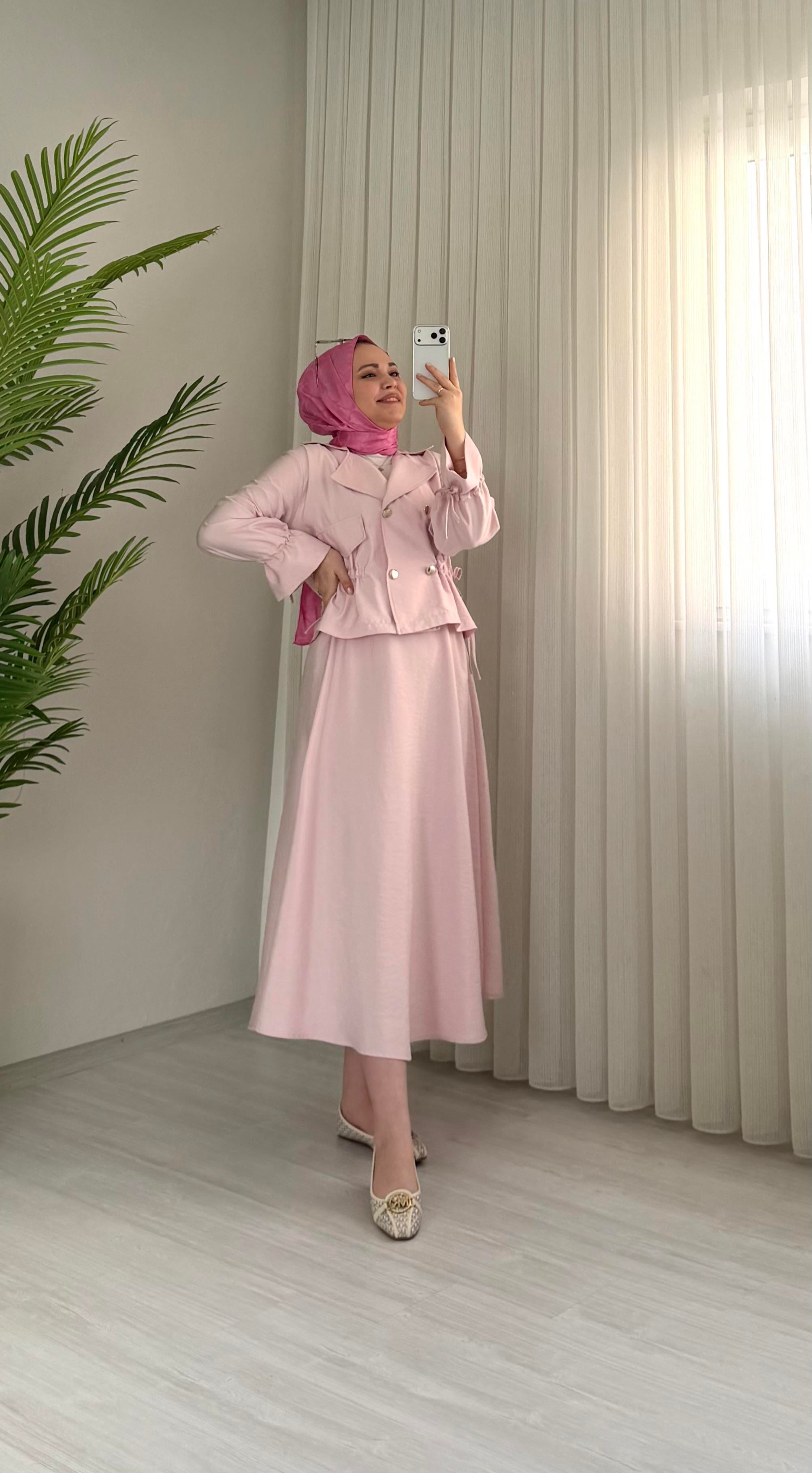 Binay Bel Sıkmıklı Zara Kupra Pembe