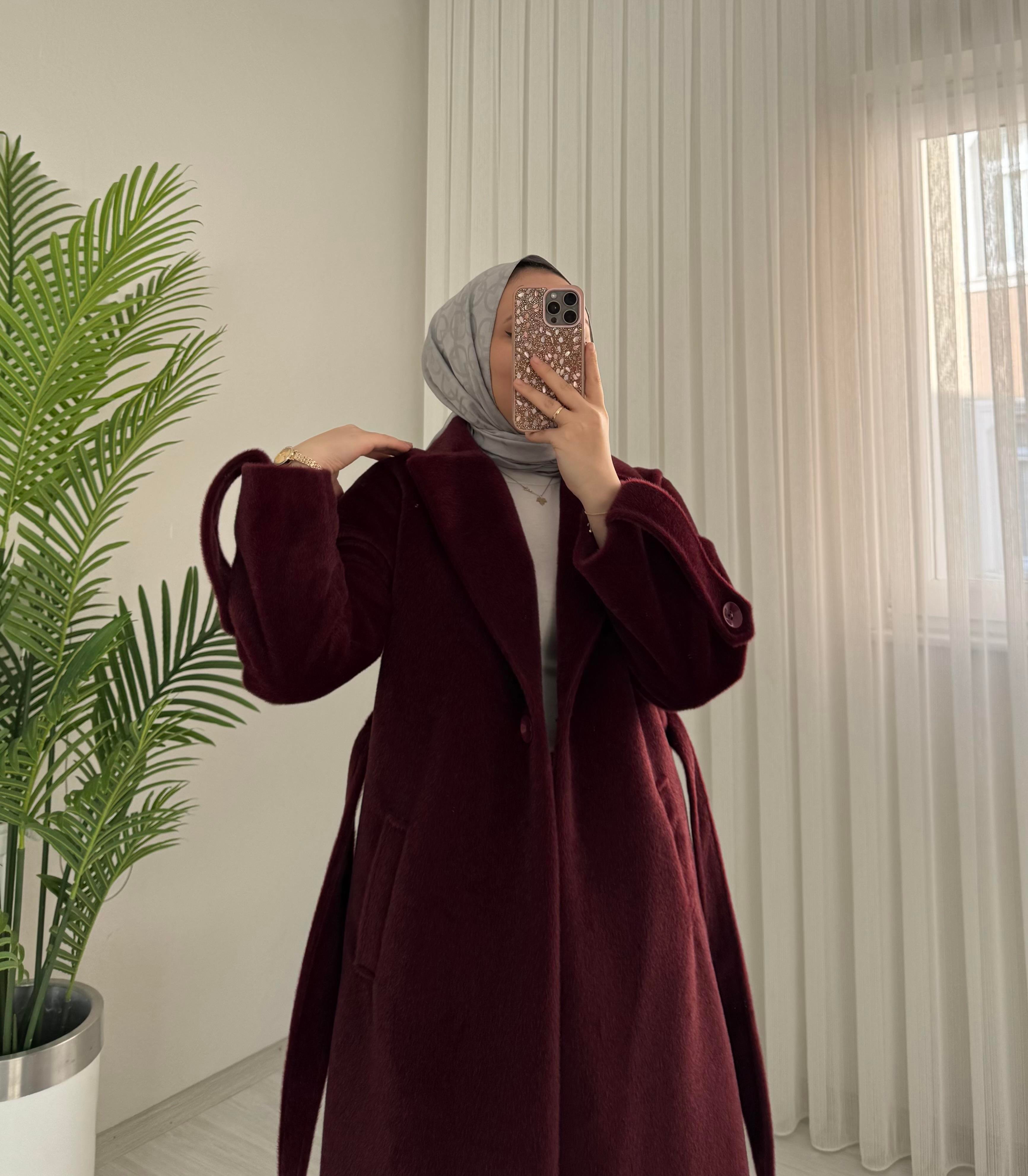Binay Tek Düğmeli Kaban Bordo