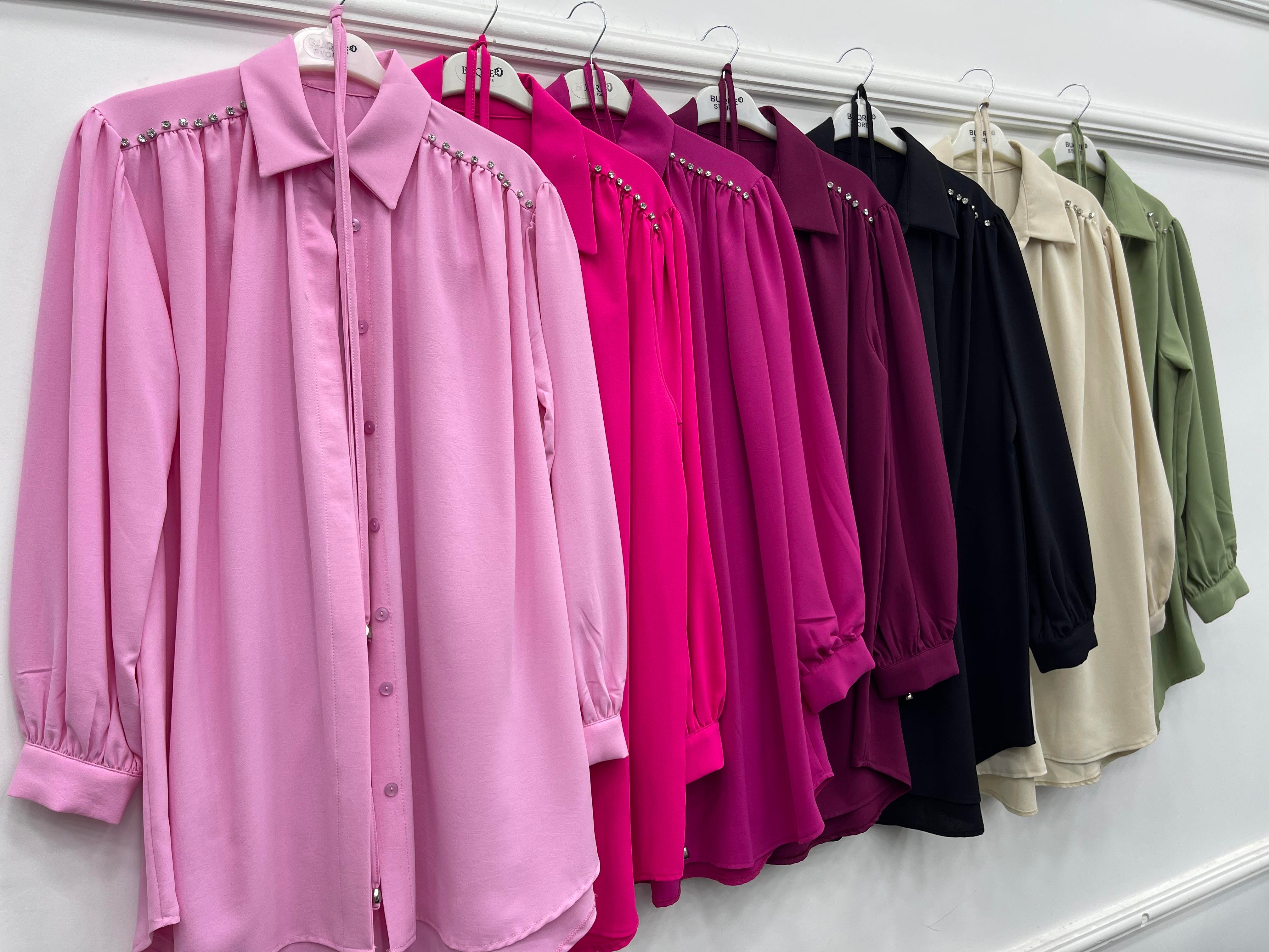 Bqre Omzu Taşlı Tunik Pembe (4154)