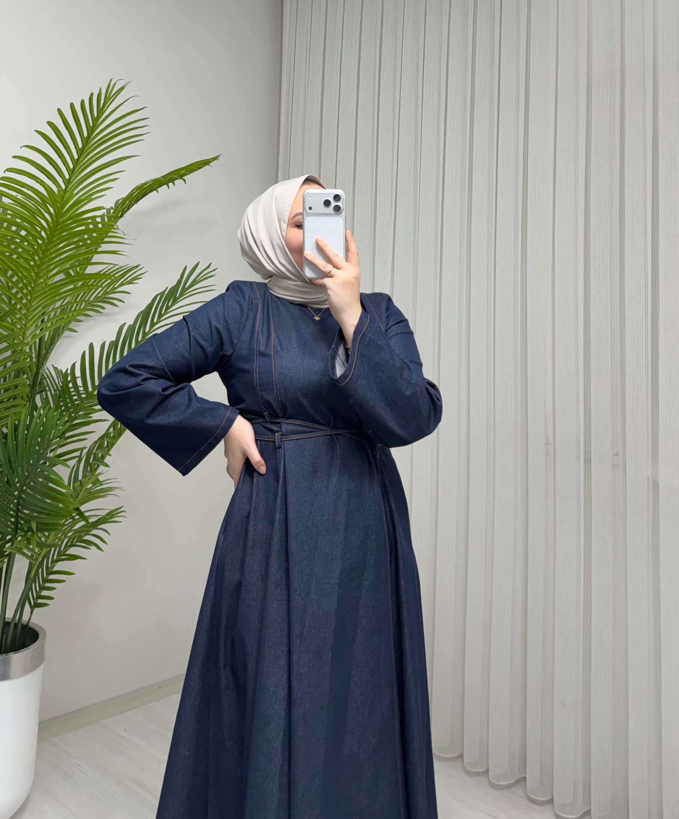 Line Kot Elbise Trikot Lacivert