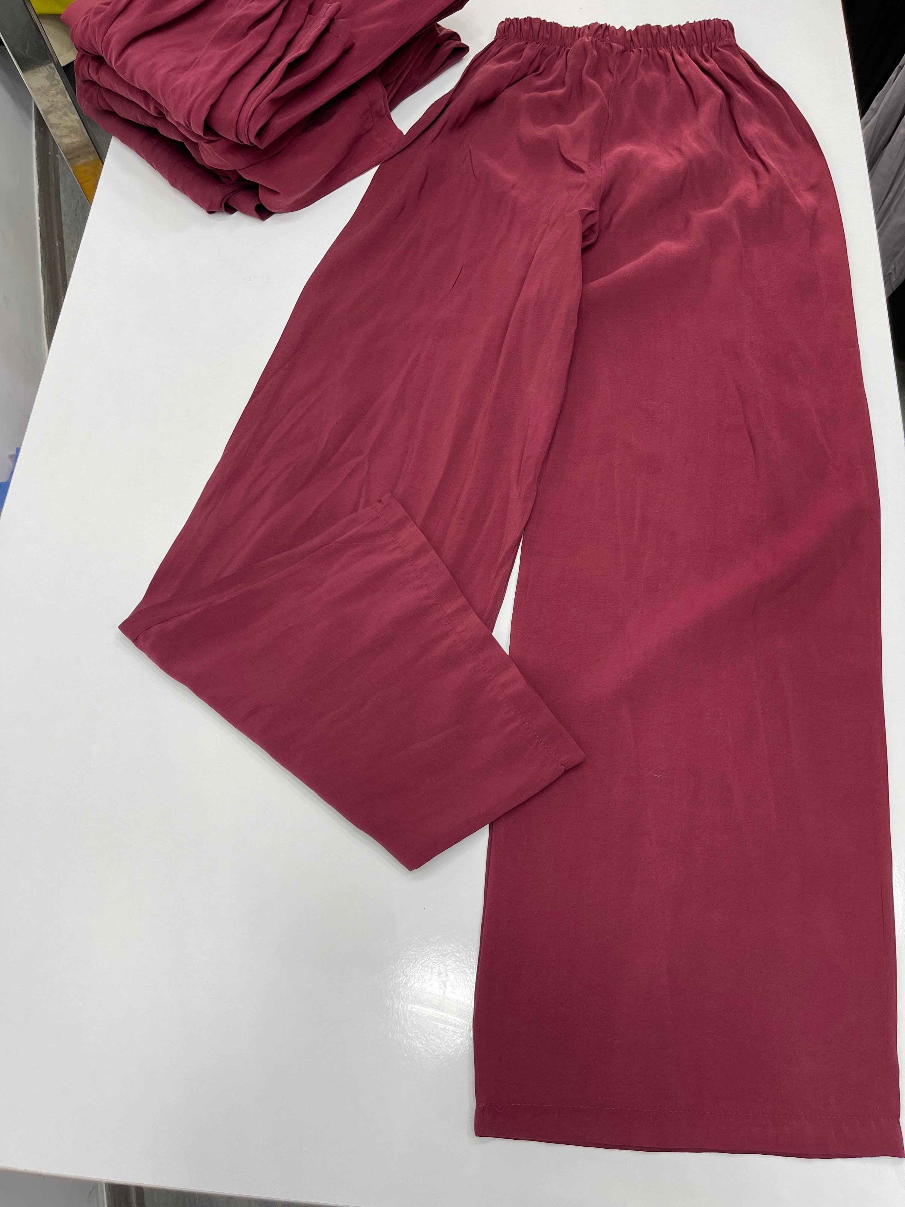 Modal Kumaş Pantalon Bordo