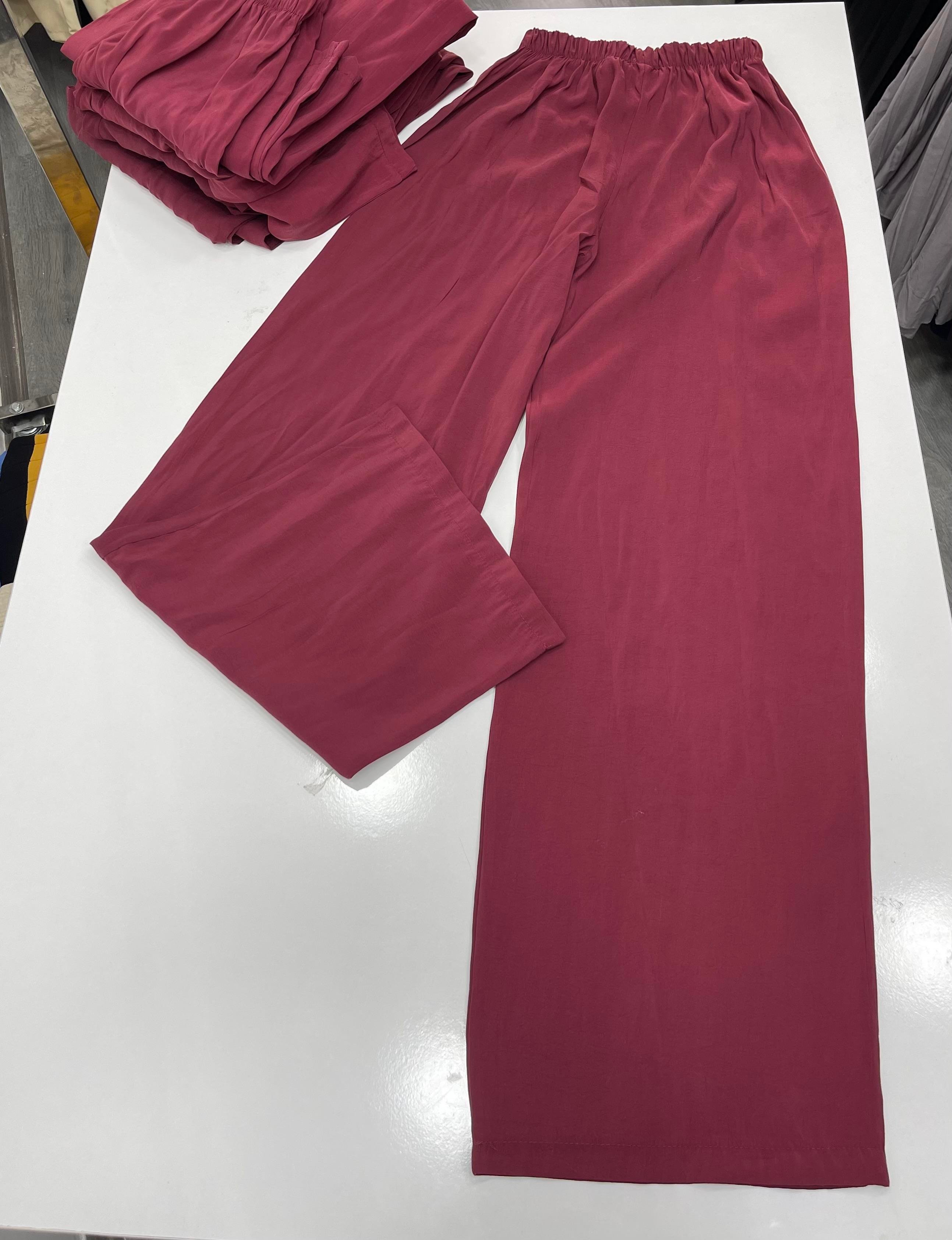 Modal Kumaş Pantalon Bordo